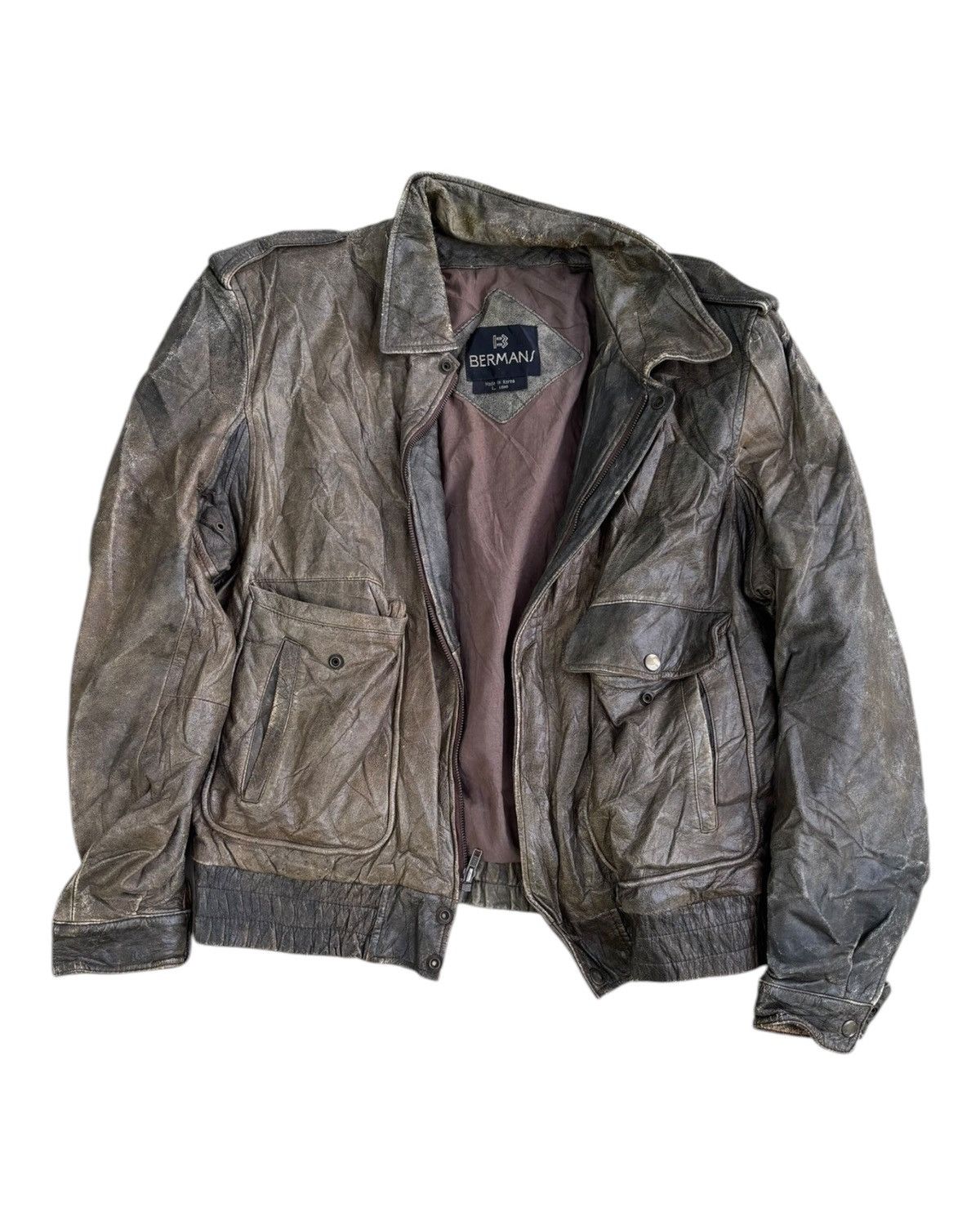 Issey Miyake 🔥VINTAGE BROWN LEATHER JACKET ISSEY MIYAKE INSPIRED DESIGN Size US L / EU 52-54 / 3 - 3 Thumbnail