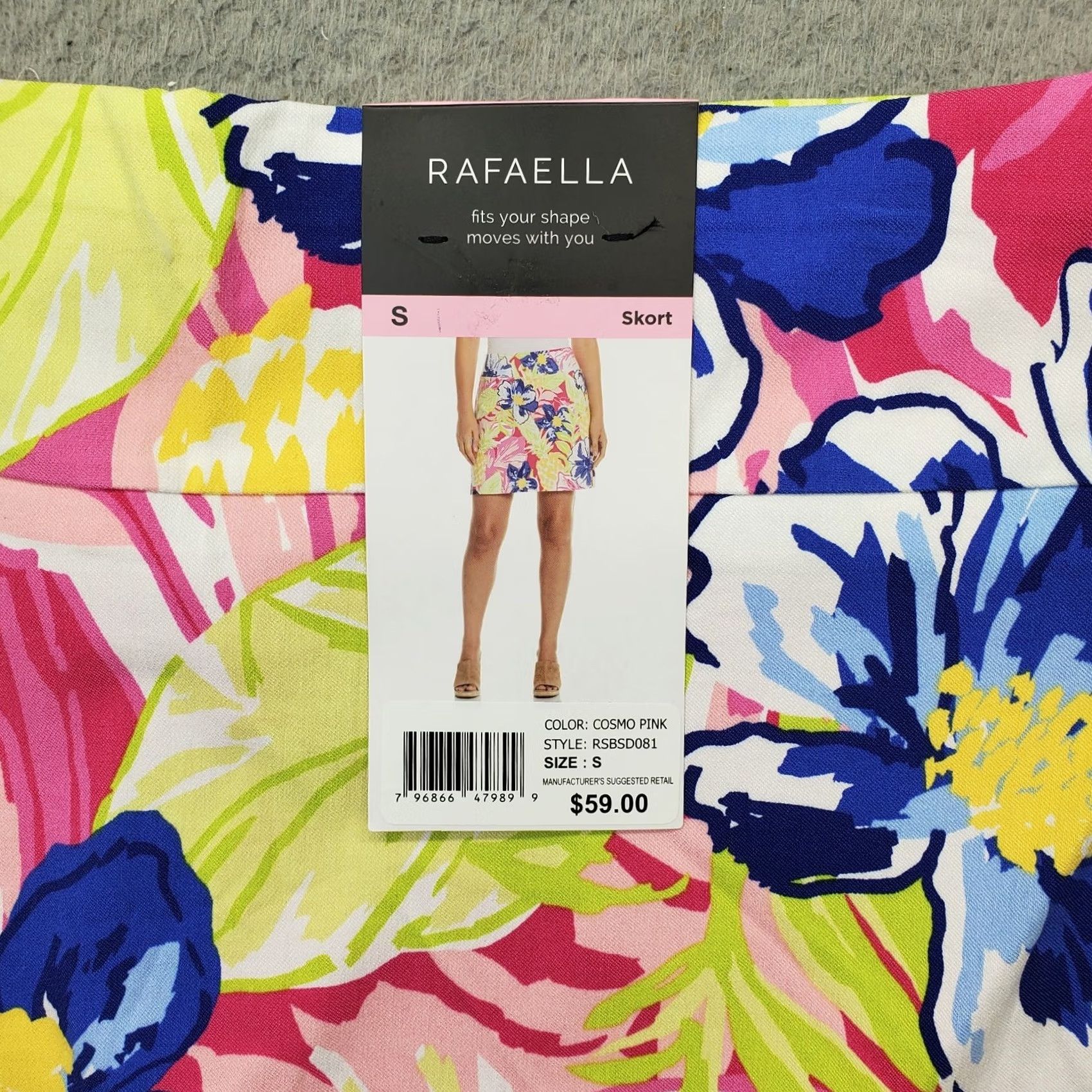 Vintage Rafaella Golf Skort Women S Multi Tropical Elastic Waist Pull On Size ONE SIZE - 3 Thumbnail