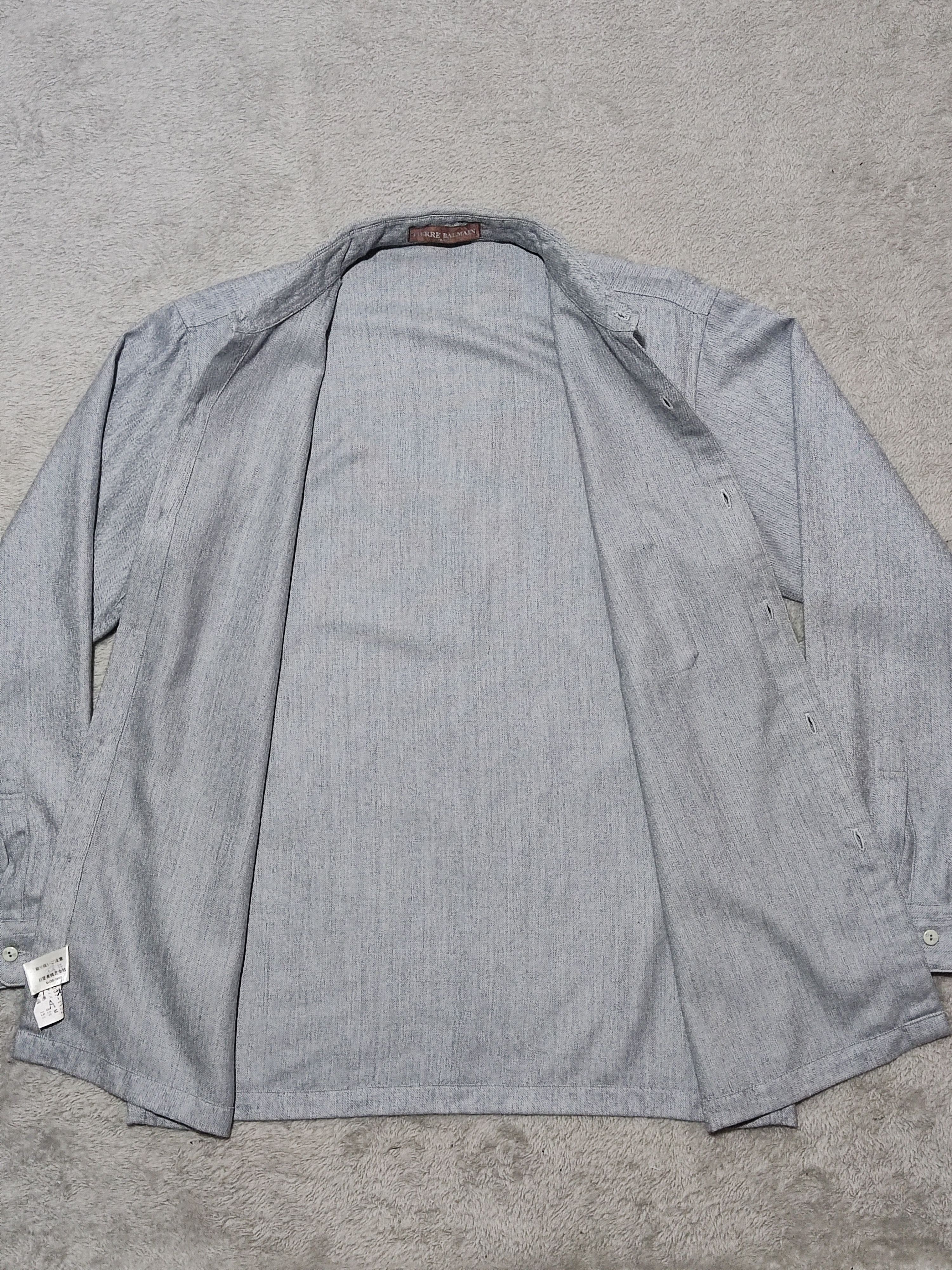 Pierre Balmain Pierre Balmain Leather Belt- Wool/Slik Button Up Gray Shirt Size 46 - 14 Thumbnail