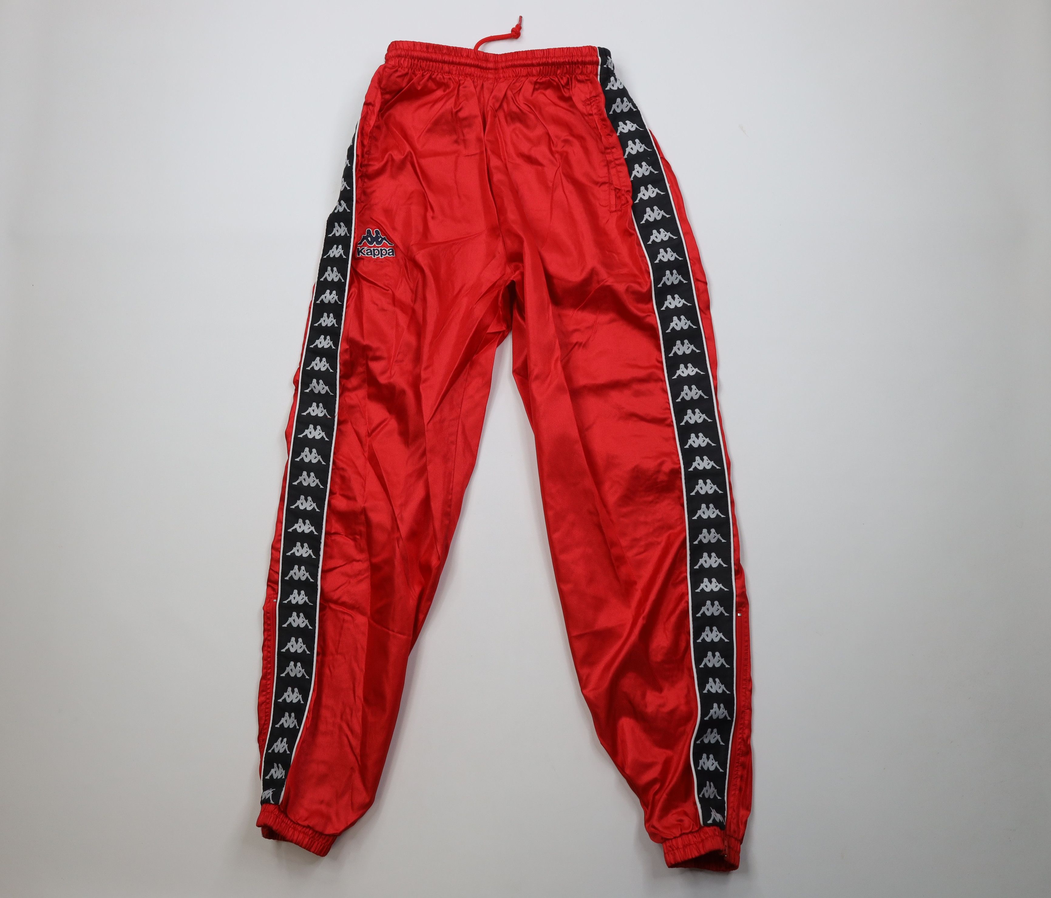 Kappa Vintage 90s Kappa Taped Logo Soccer Joggers Pants Red Nylon Size US 32 / EU 48 - 1 Thumbnail