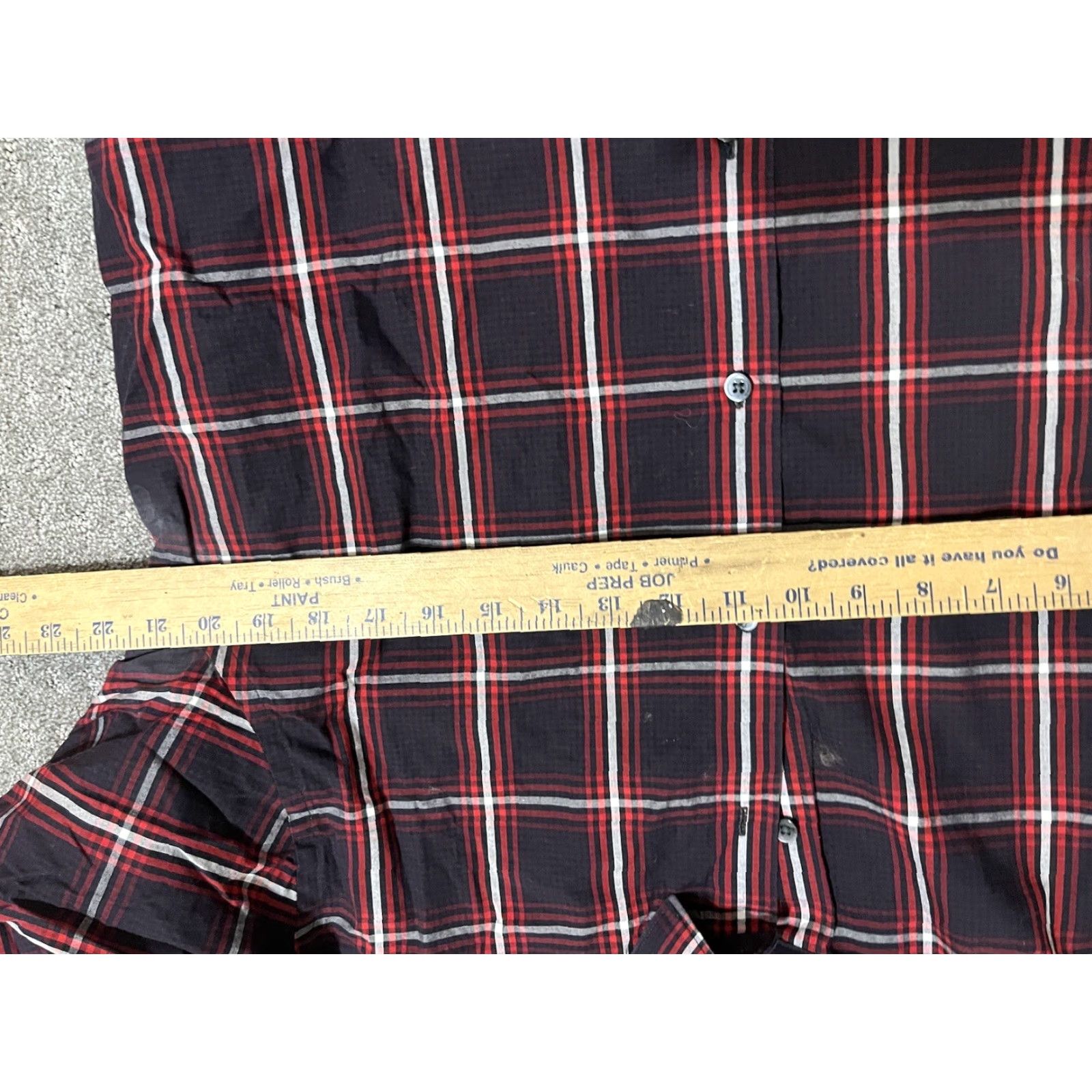 Express VINTAGE Express Button-Up Shirt Men's Large Long Sleeve Slm Soft Wash Black Red Plaid Slim Fit Casual Men’s Shirt Size US L / EU 52-54 / 3 - 4 Thumbnail