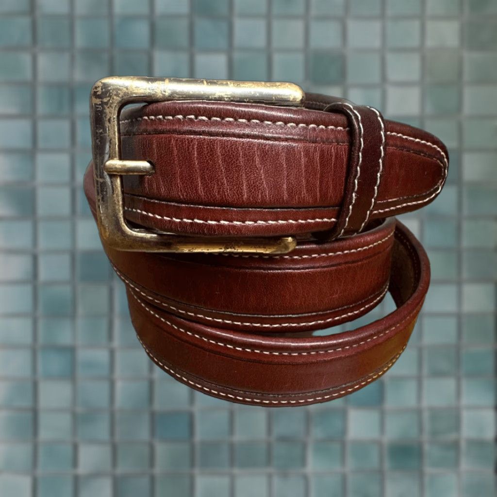 Cole Haan Cole Haan Belt Mens 38 Brown Brass Buckle Made in England A0694 Brown Belt Men 38 Brown 1” W 45” L Size 38 - 1 Thumbnail