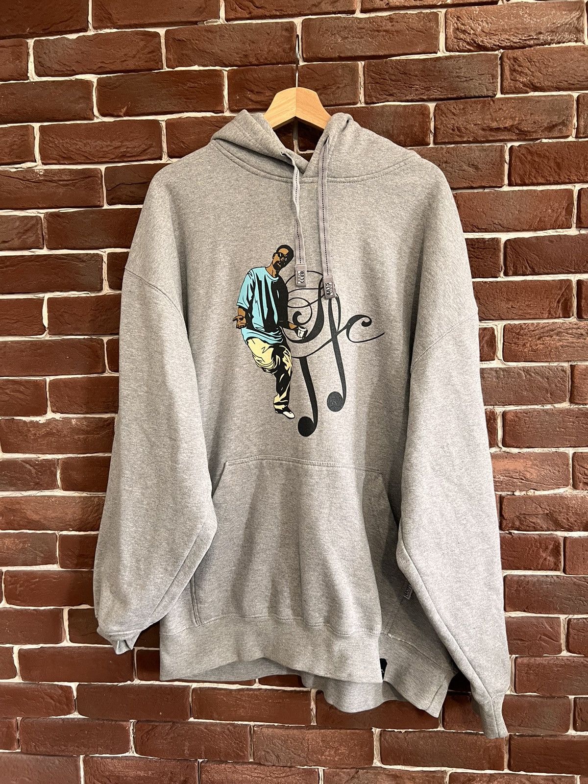 image of Rap Tees x Vintage 90's Pro Club Rap Hip Hop Band Hoodie Grey, Men's (Size 2XL)