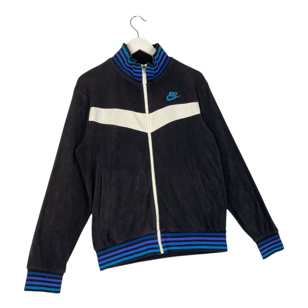 Nike × Vintage Vintage Nike Full Zip Embroidered Crewneck Sportwear Black Size US M / EU 48-50 / 2 - 3 Thumbnail