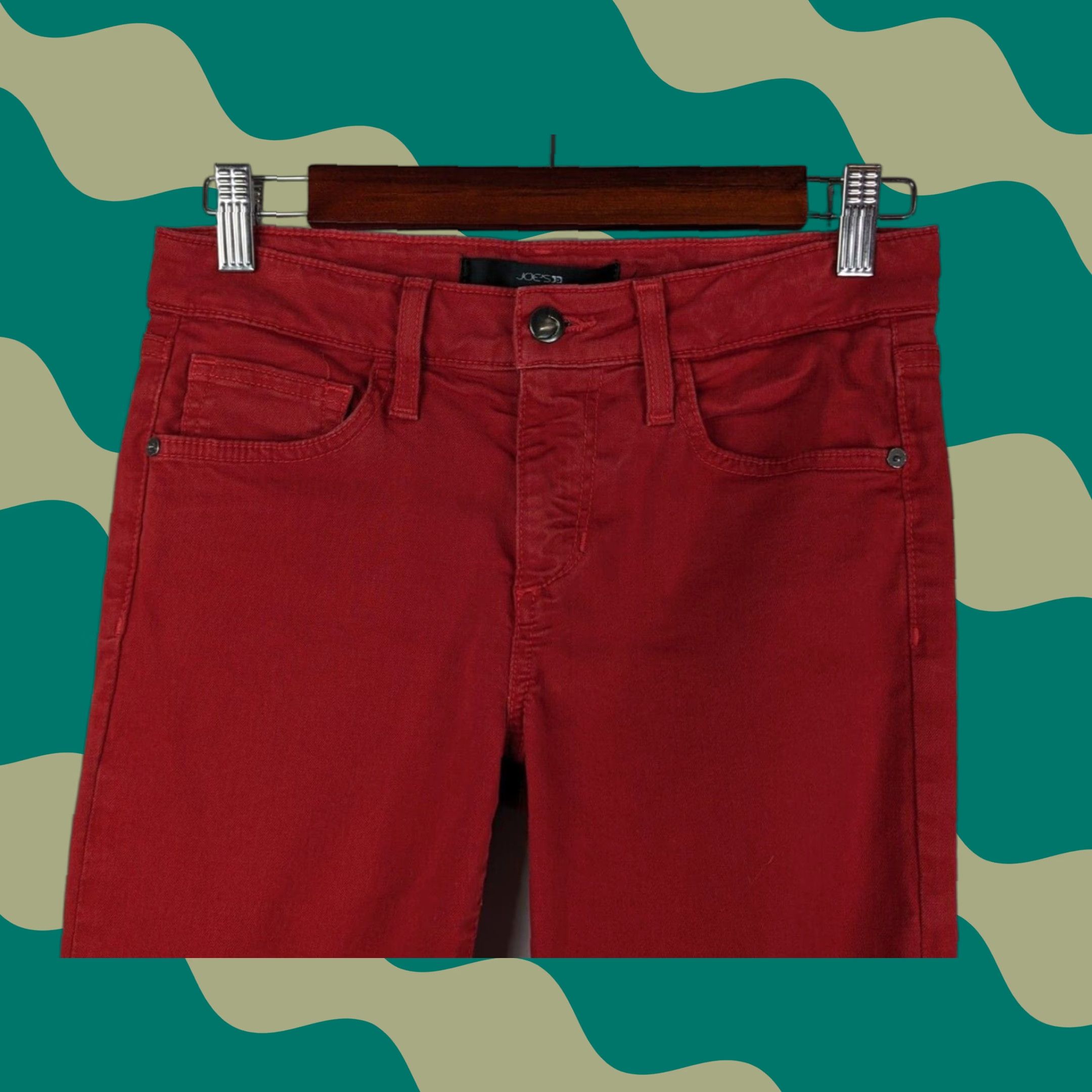 Vintage Joes Jeans Skinny Visionaire Rouge Red Denim Jeans Womens Size 28 Size 28" / US 6 / IT 42 - 1 Thumbnail