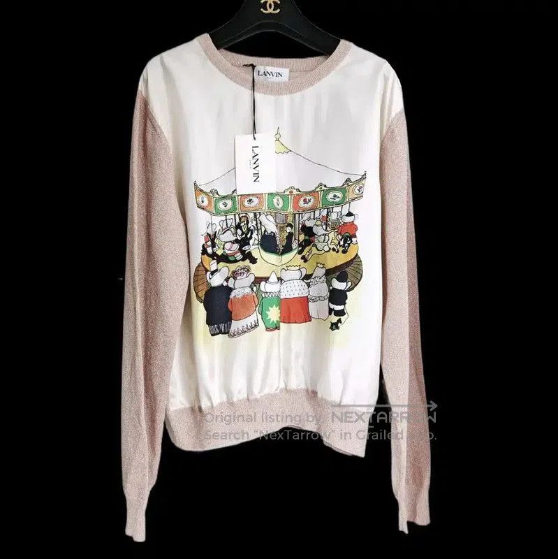 Lanvin Lanvin Silk Printed Long Sleeve Top . Size L / US 10 / IT 46 - 1 Thumbnail