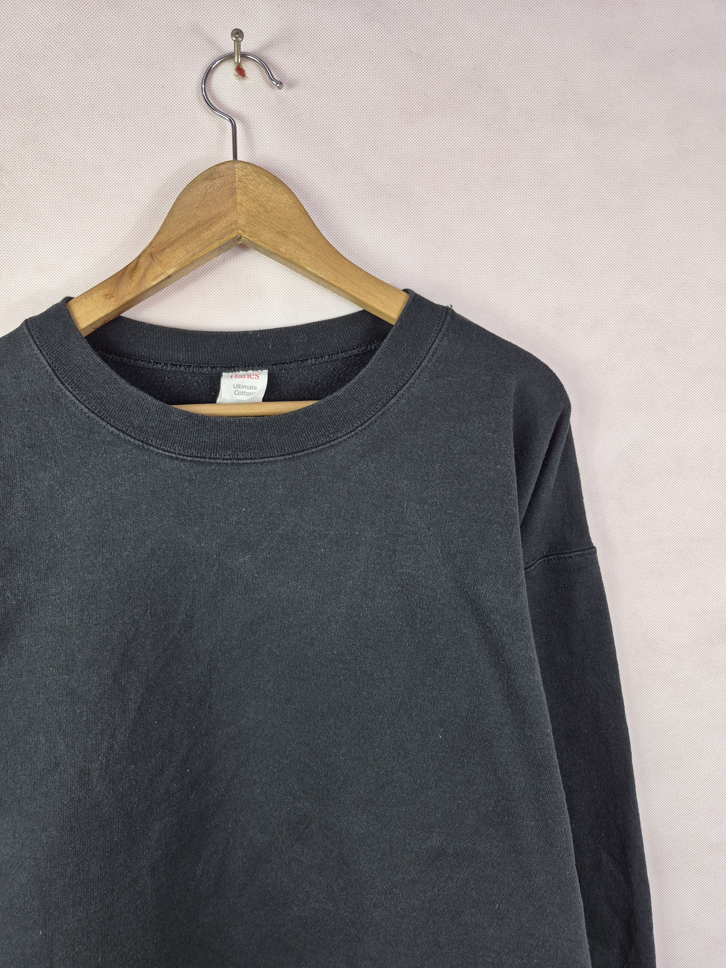 Hanes 🔥 Hanes Ultimate Cotton Plain Black Sweatshirt Size US L / EU 52-54 / 3 - 2 Thumbnail