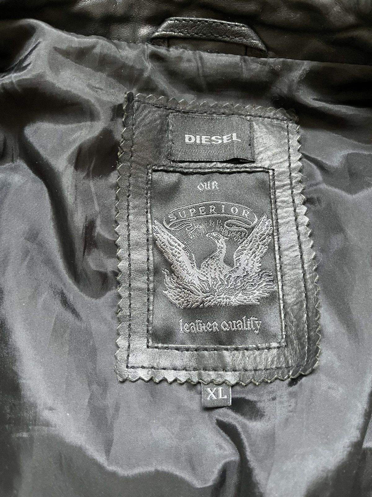®︎　　diesel leather jacket archive Diesel Leather Archive Jacket Vintage Y2K Biker Style