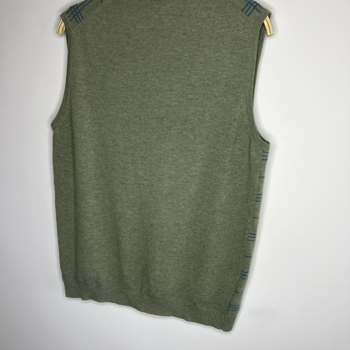 Burberry × Vintage Vintage Burberrys Wool Vest Sweater V-Neck Green Nova Check Size US M / EU 48-50 / 2 - 7 Thumbnail