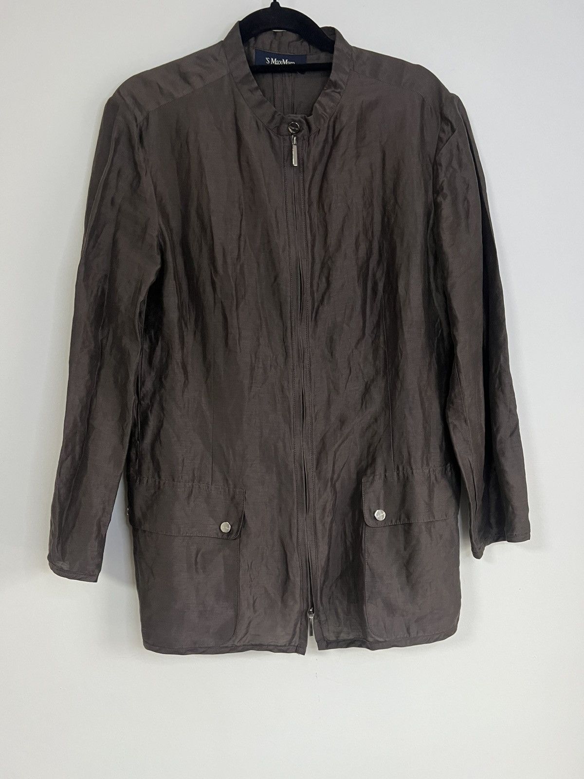 Max Mara S max mara jacket linen silk s/m brown Size S / US 4 / IT 40 - 1 Thumbnail
