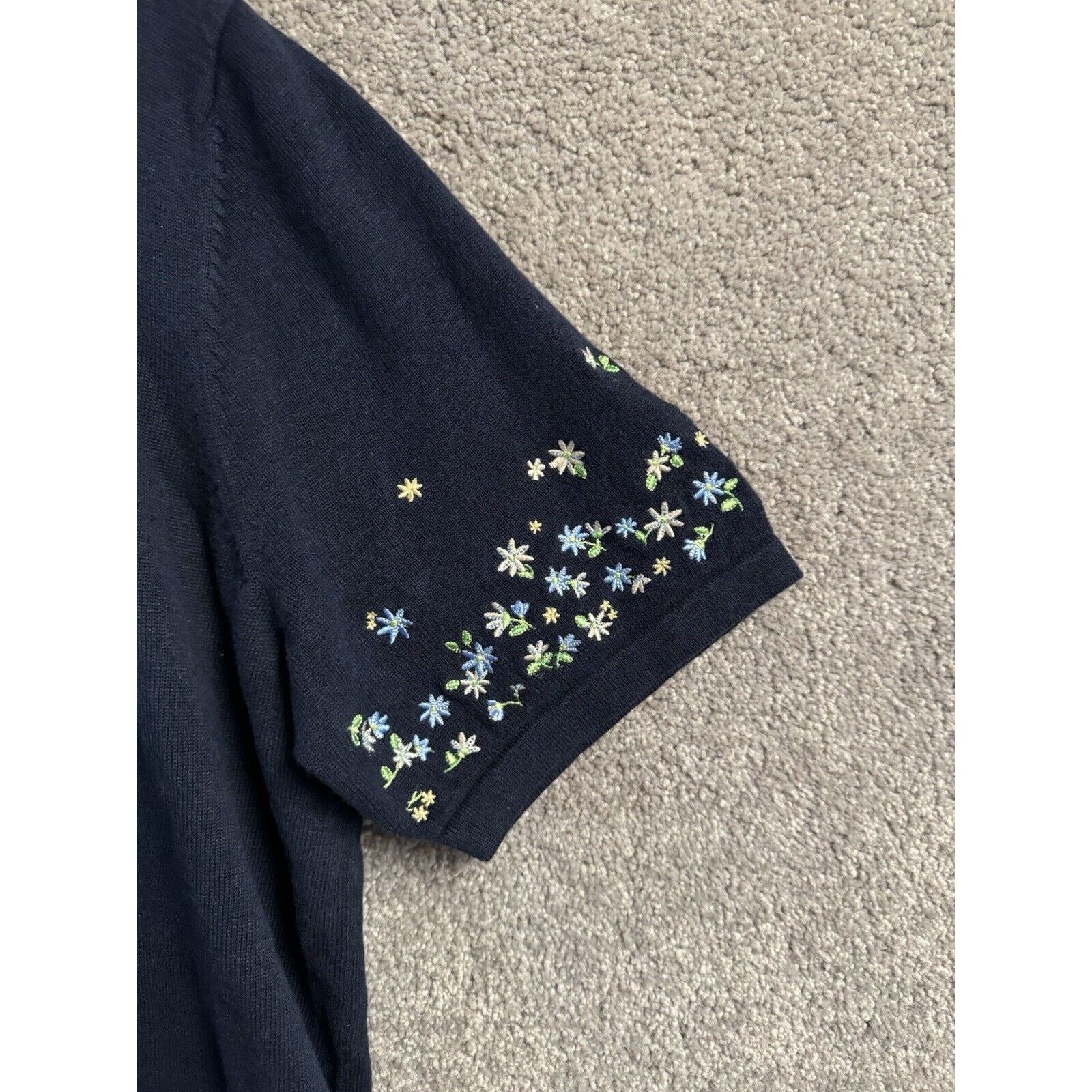Other CJ Banks Top Plus 1X Floral Embroidery Navy Grandmacore Y2K Size XL / US 12-14 / IT 48-50 - 6 Thumbnail