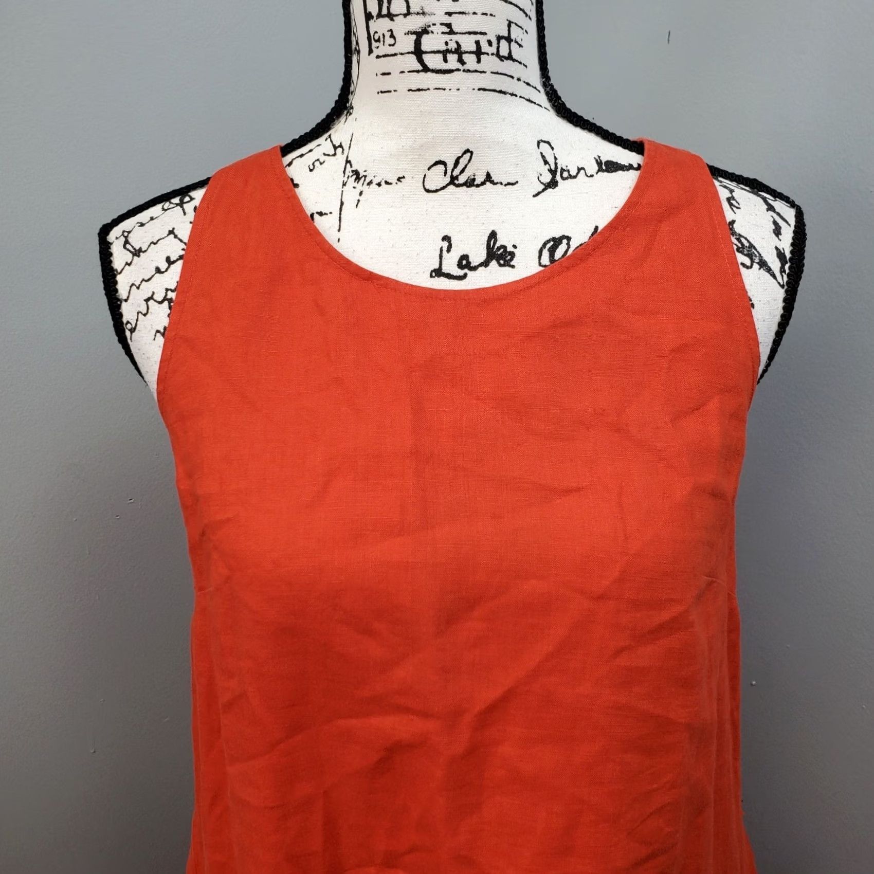 Banana Republic Banana Republic Shift Dress Womens 6P Orange Sleeveless Knee Length Linen Size M / US 6-8 / IT 42-44 - 5 Thumbnail