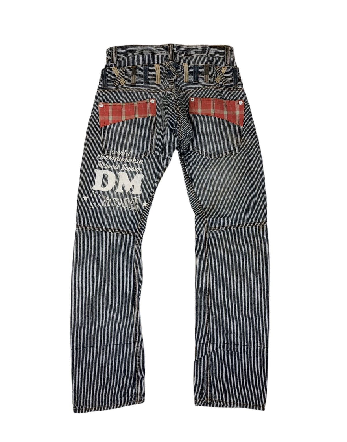 Japanese Brand Double Waisted Japanese Brand Dominate Hickory Stripe Jeans Size US 30 / EU 46 - 2 Thumbnail