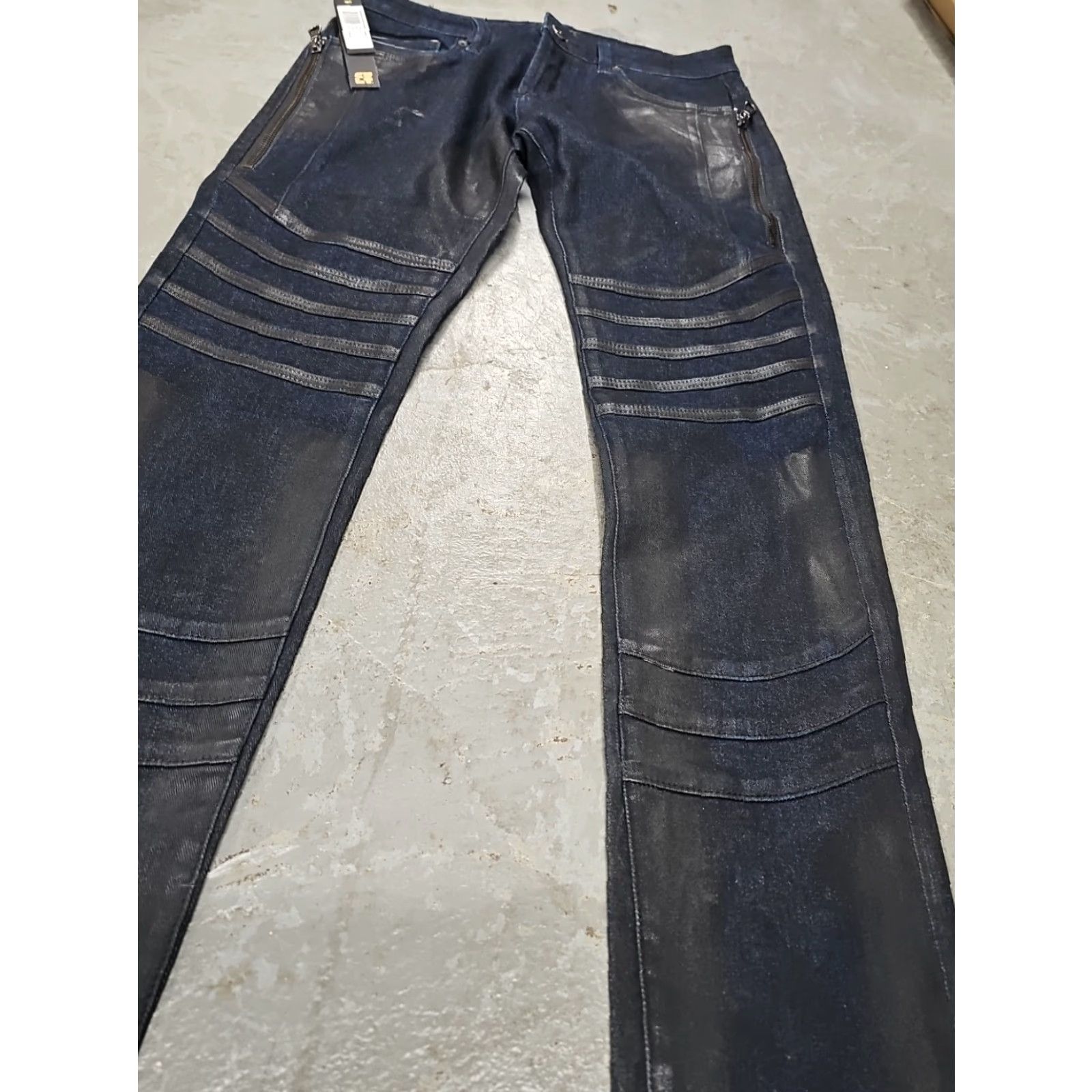 Cult Of Individuality VINTAGE Cult of Individuality Jeans 30x34 Greaser Straight Slim Stretch Japanese Selvedge Denim Blue Mens Size US 30 / EU 46 - 3 Thumbnail