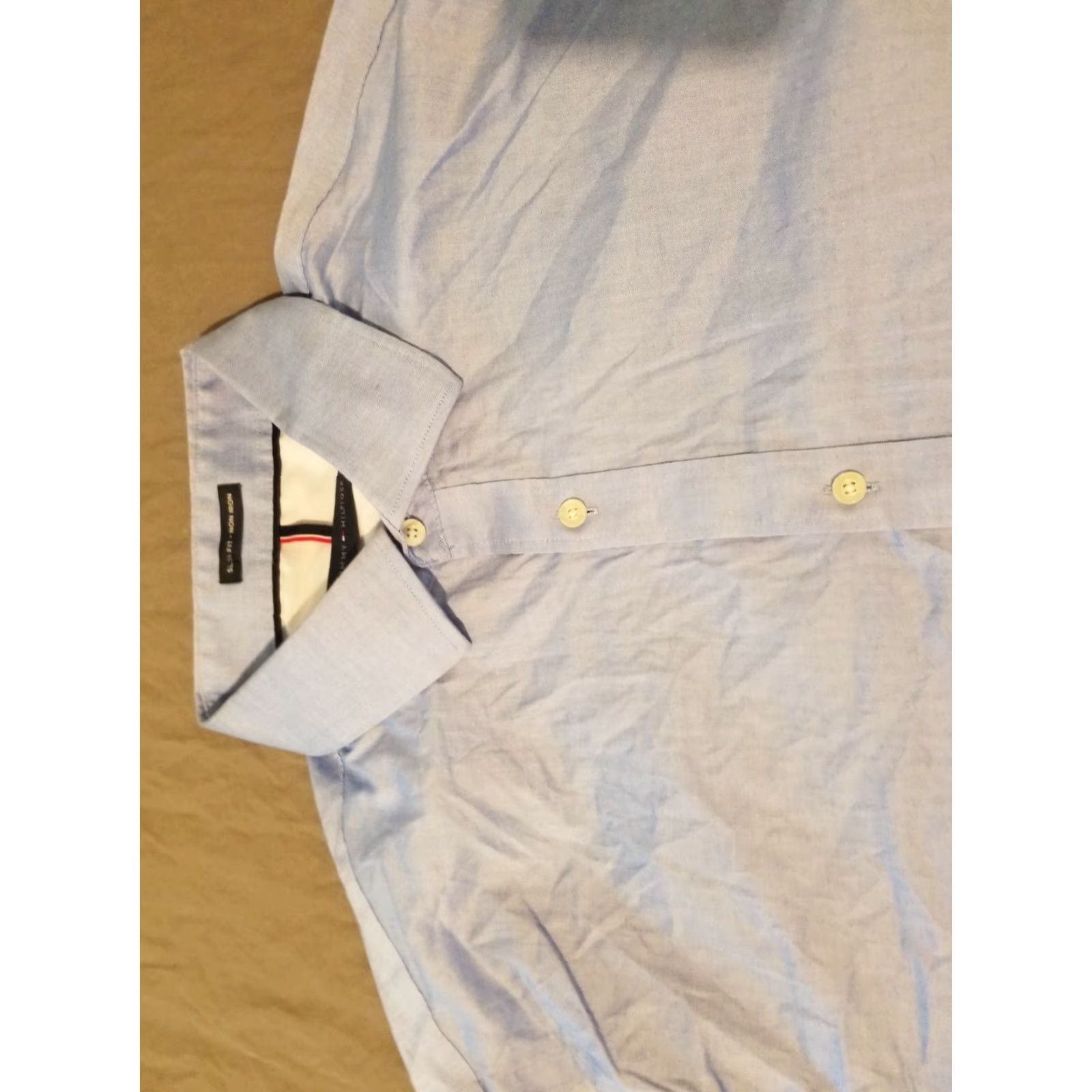 Tommy Hilfiger Tommy Hilfiger Dress Shirt Men's Blue Cotton 16.5 34/35 Slim Button Cotton (16.5) Adult Regular Short Description: N/A Size 46R - 2 Thumbnail