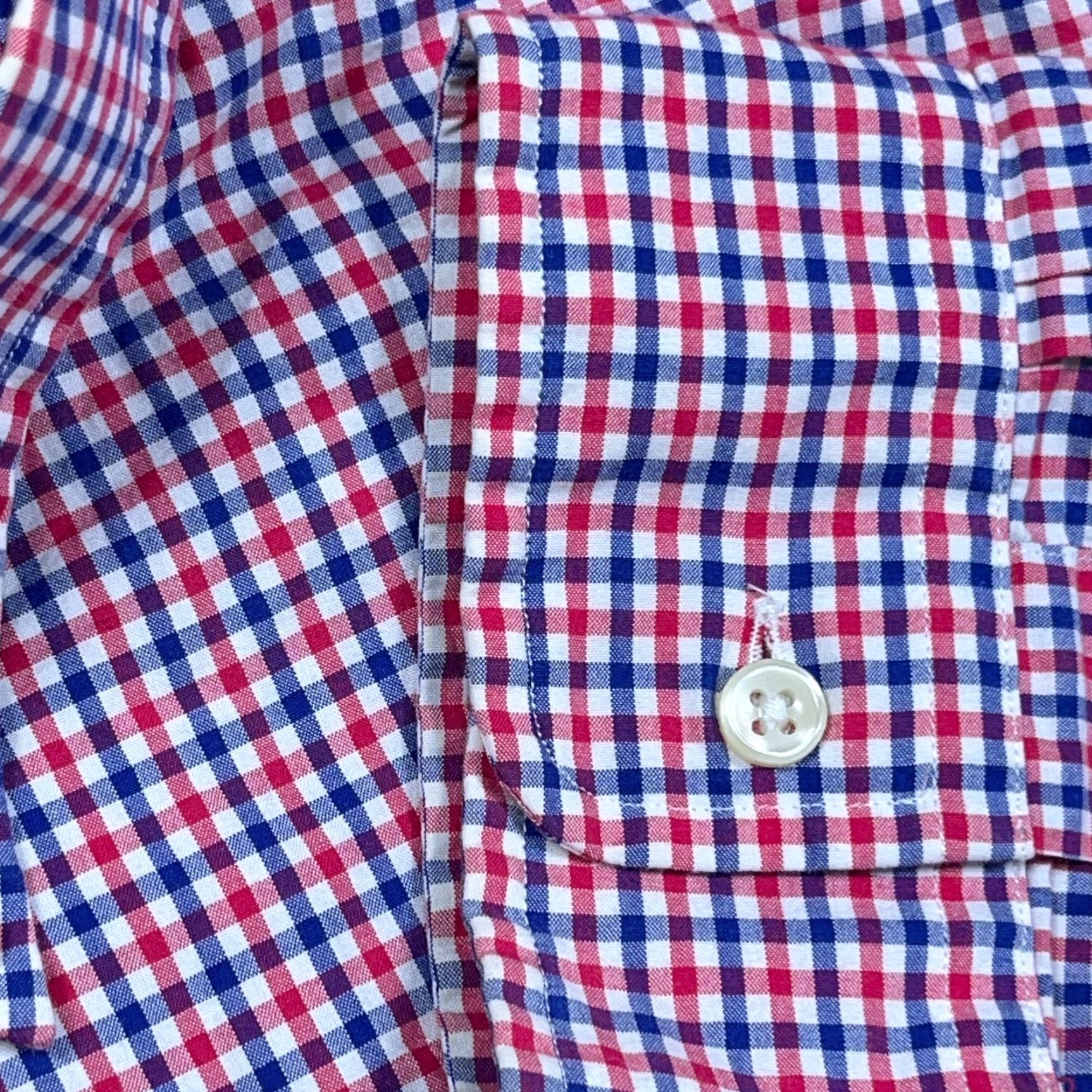 Ralph Lauren Ralph Lauren Shirt Men XL Red Blue Button Up Tattersall Plaid Poplin Dress Adult Size 46R - 5 Thumbnail