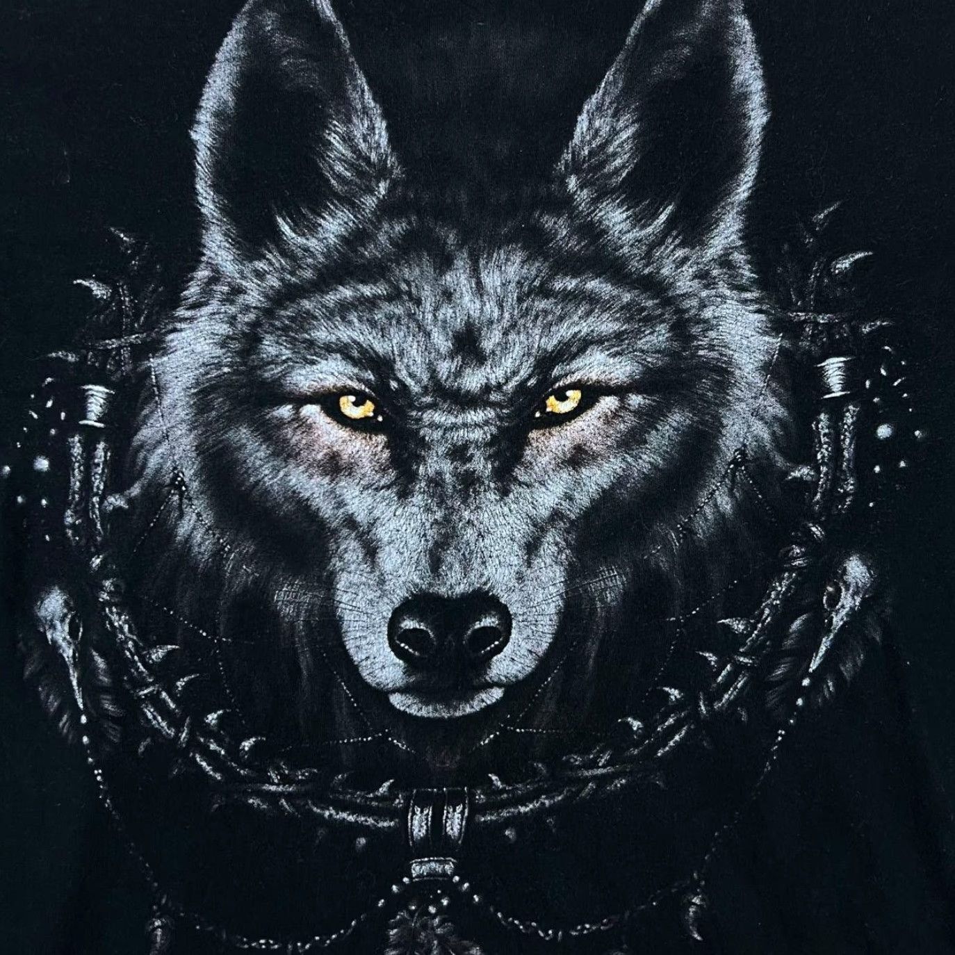 Vintage Spiral Direct Goth Wolf Dreamcatcher Moon Graphic Black T-Shirt Large Men Size US L / EU 52-54 / 3 - 3 Thumbnail