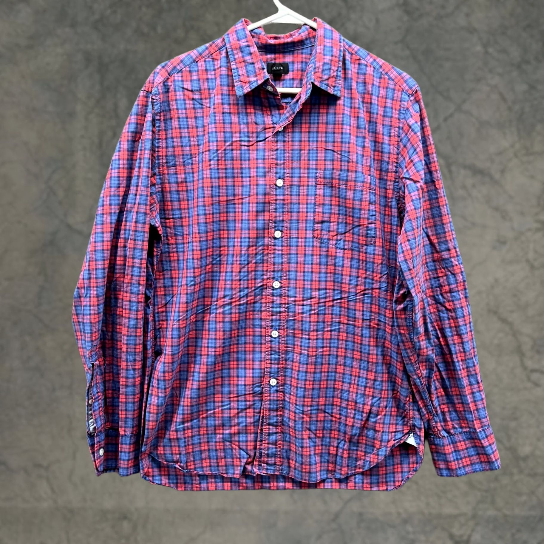 J.Crew VINTAGE J.CREW Shirt Men Medium Check Red Blue Plaid Button Down Plaid Preppy Vintage Size US M / EU 48-50 / 2 - 1 Thumbnail