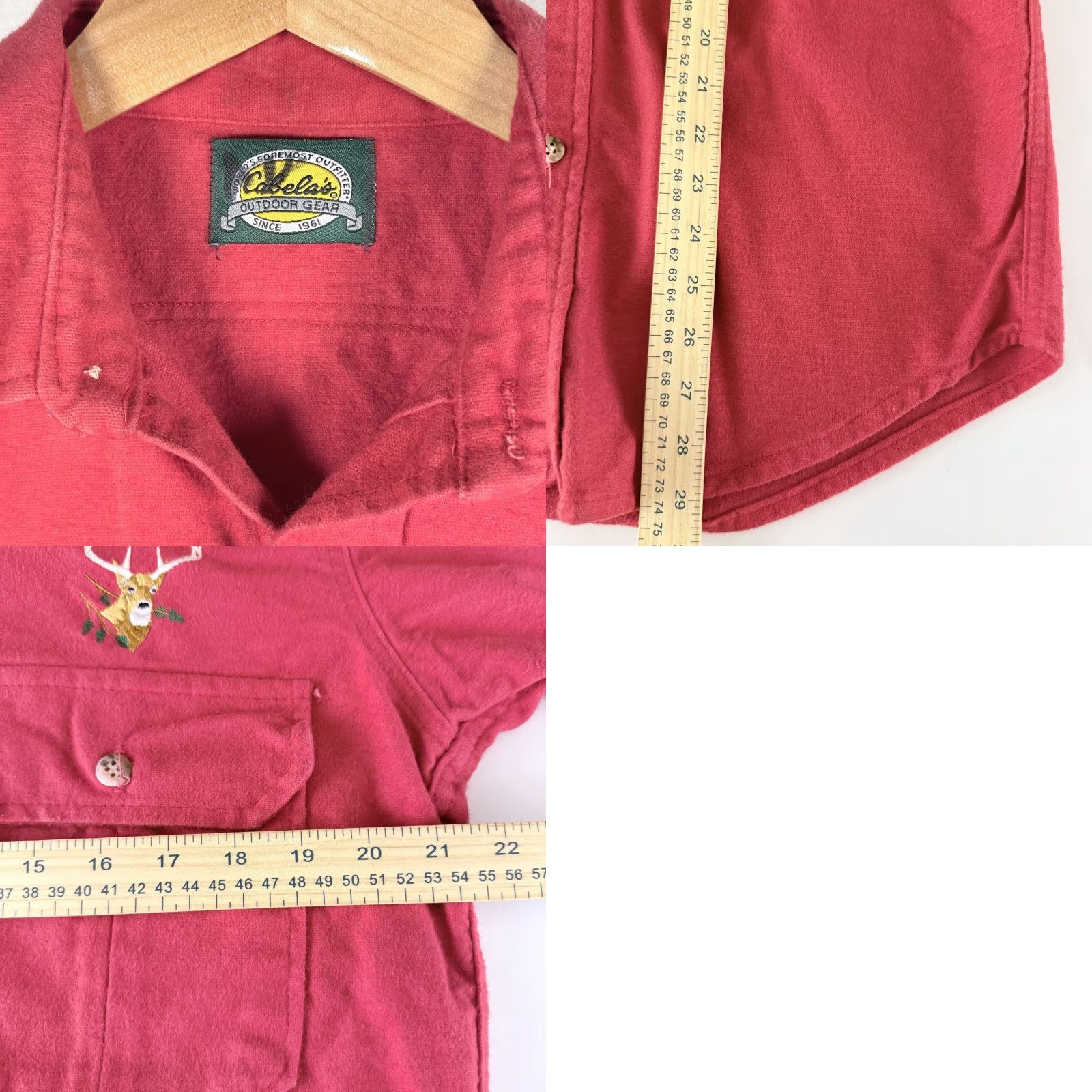 Vintage VINTAGE Cabela's Outdoor Gear Shirt Men Red Embroidered Buck Long Sleeve Pockets Large Size US L / EU 52-54 / 3 - 8 Thumbnail