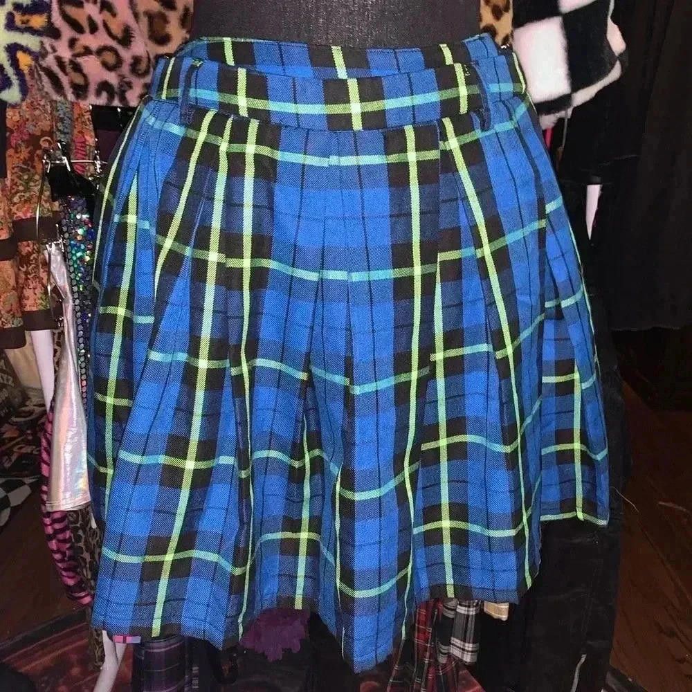 Hot Topic Blue and Green Plaid Pleated Skirt by Hot Topic Size 32" / US 10 / IT 46 - 1 Thumbnail
