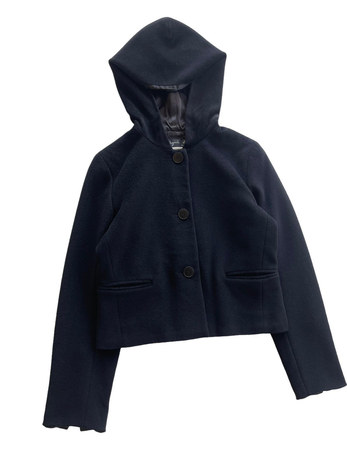 agnes b. Agnes.B Angora Cropped Hoodie Jacket Size XS / US 0-2 / IT 36-38 - 4 Thumbnail