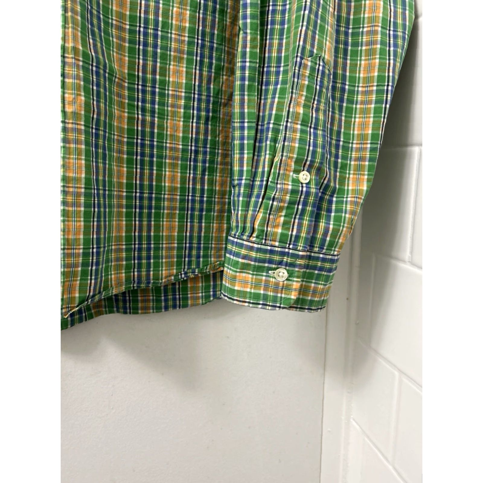 Ralph Lauren VINTAGE Ralph Lauren Shirt Mens XL Green Orange Plaid Button-Down L/S Classic Fit Size US XL / EU 56 / 4 - 7 Thumbnail