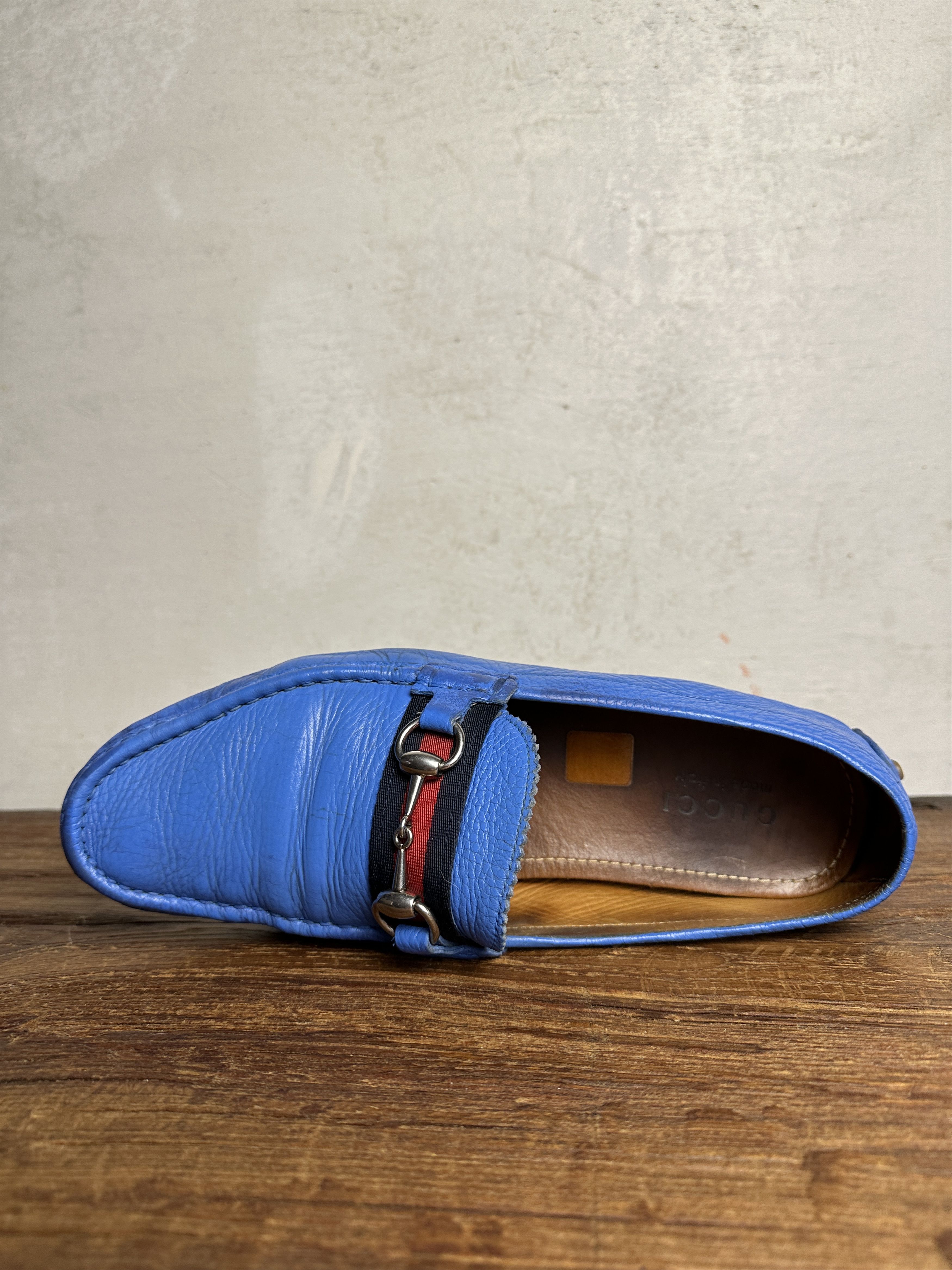 Gucci GUCCI BLUE LEATHER MOCCASINS Size US 9 / EU 42 - 8 Thumbnail