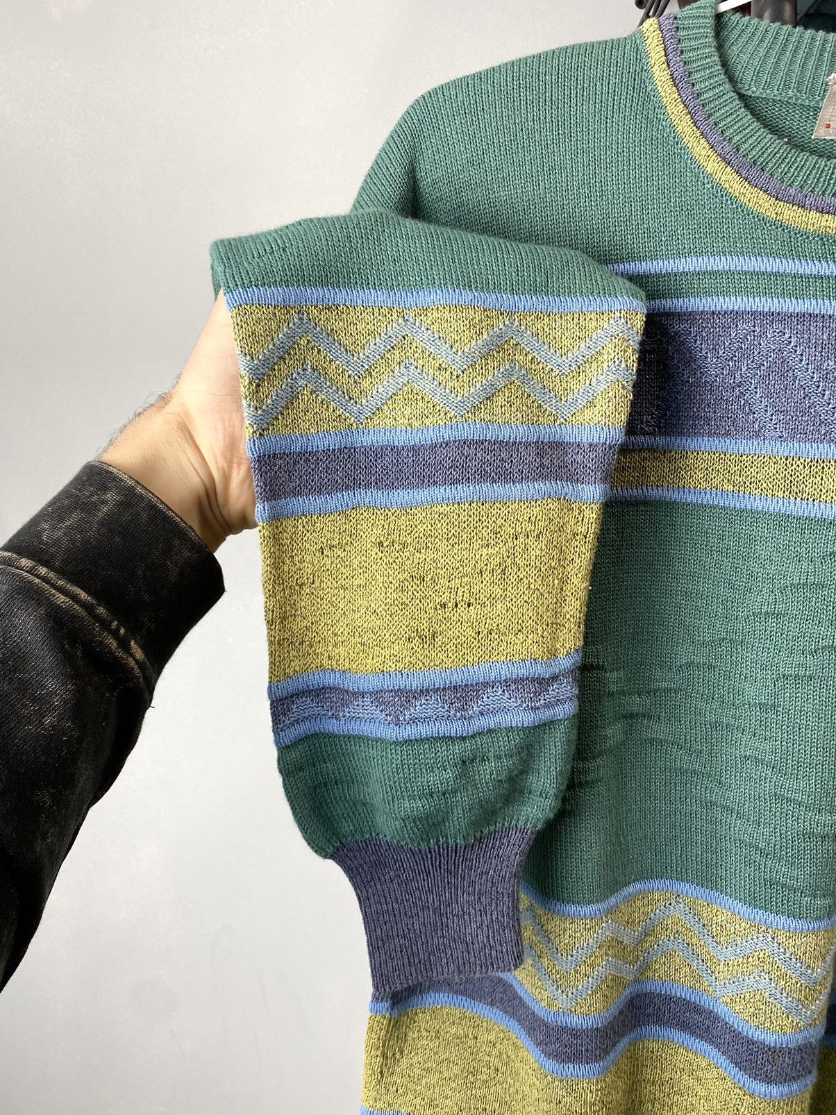 Coogi × Japanese Brand × Vintage 90’s Knit Striped Sweater Coogi style Carlo Colucci Japan Size US M / EU 48-50 / 2 - 6 Thumbnail