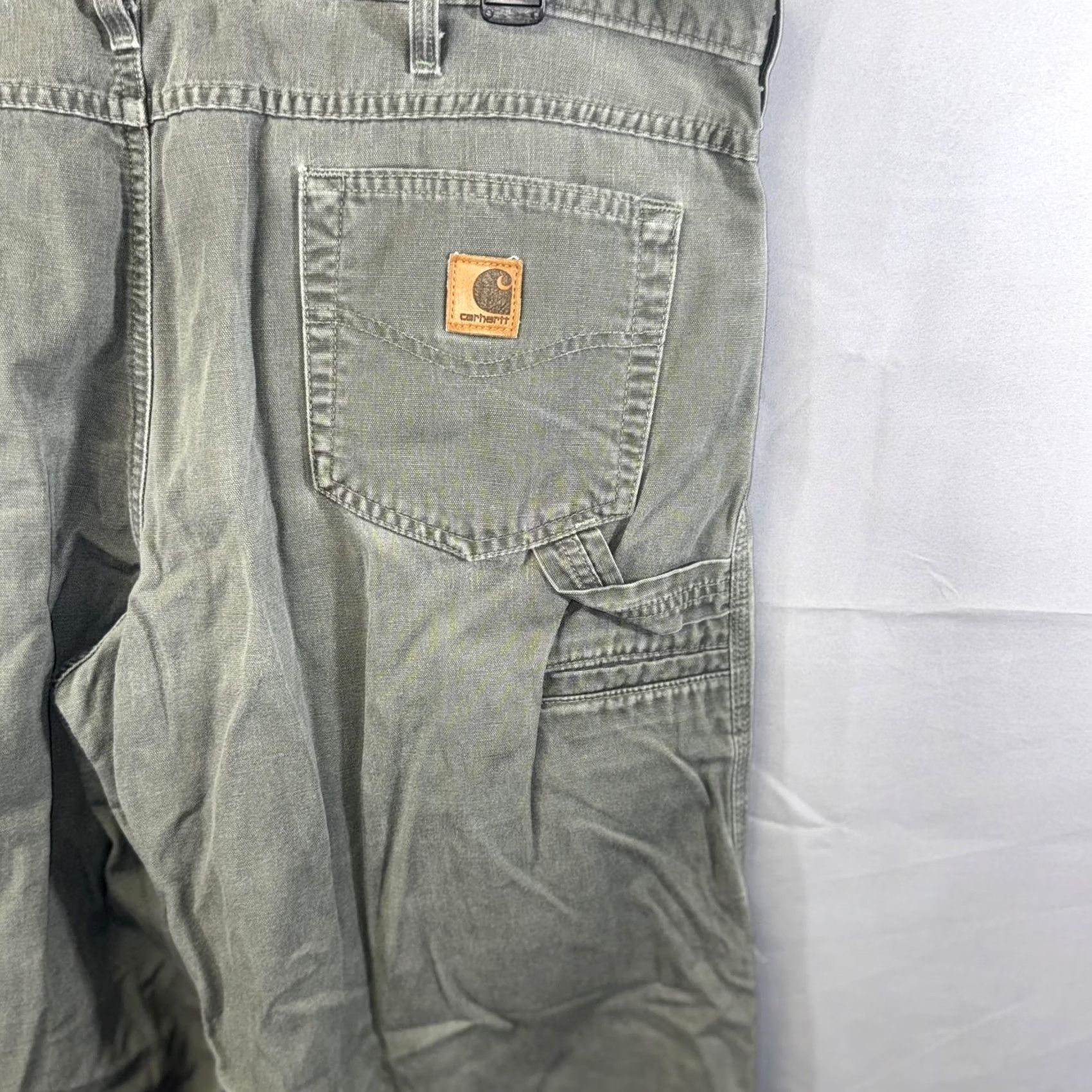 Carhartt VINTAGE Carhartt Pants Mens 38x32 Green Carpenter Workwear Relaxed Fit Utility Canvas Size US 40 / EU 56 - 3 Thumbnail