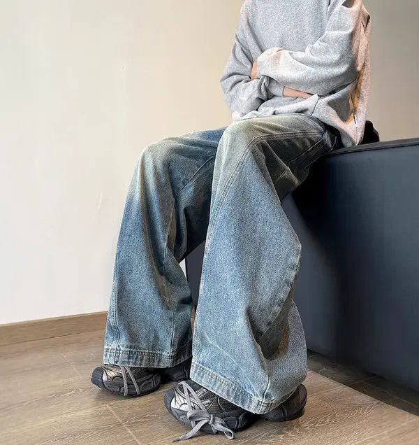 Japanese Brand VIBE American wide-leg straight loose hip-hop scimitar jeans Size US 32 / EU 48 - 8 Thumbnail