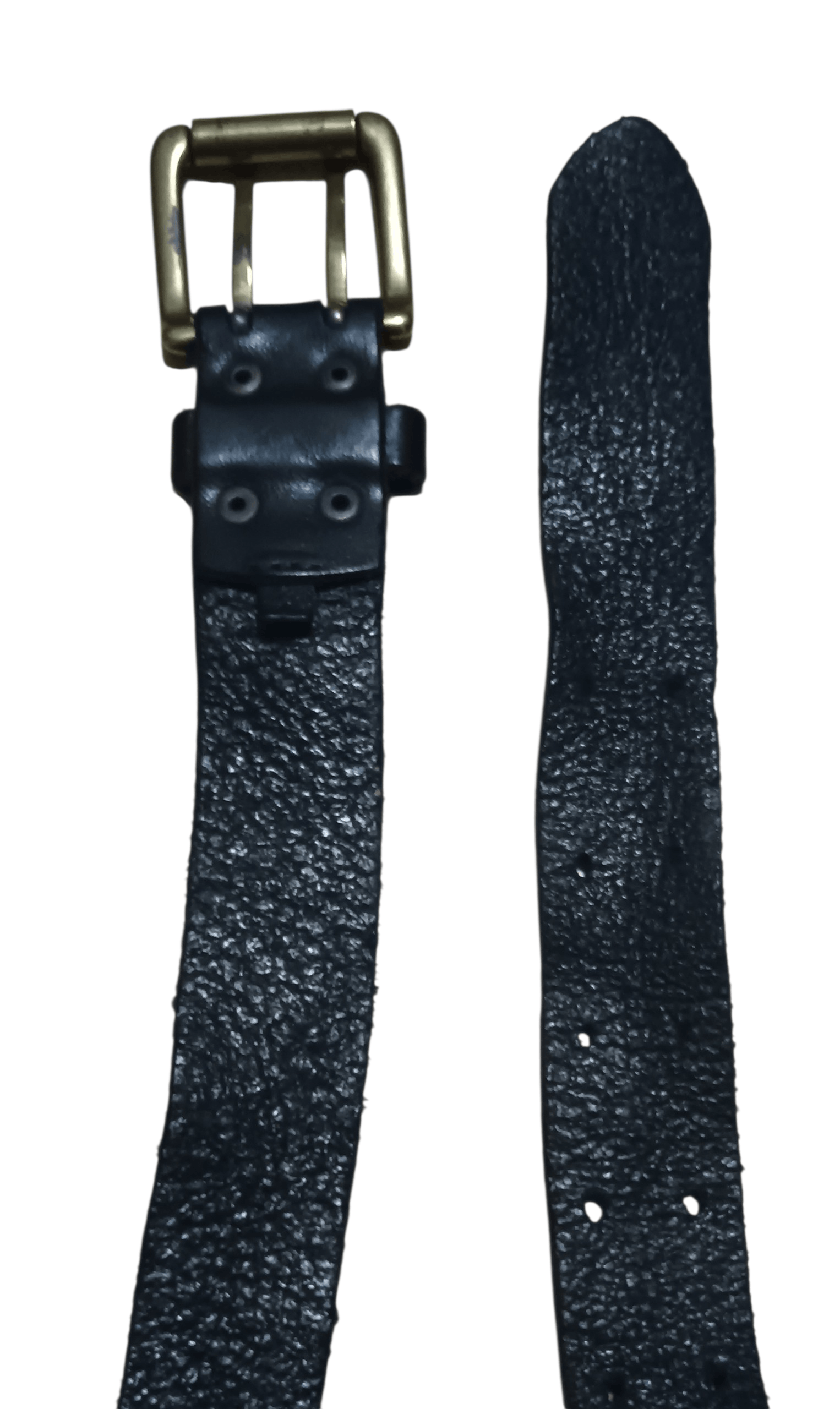 Genuine Leather VINTAGE LEATHER BELT WITH BRASS BUCKLE Size 36 - 3 Thumbnail