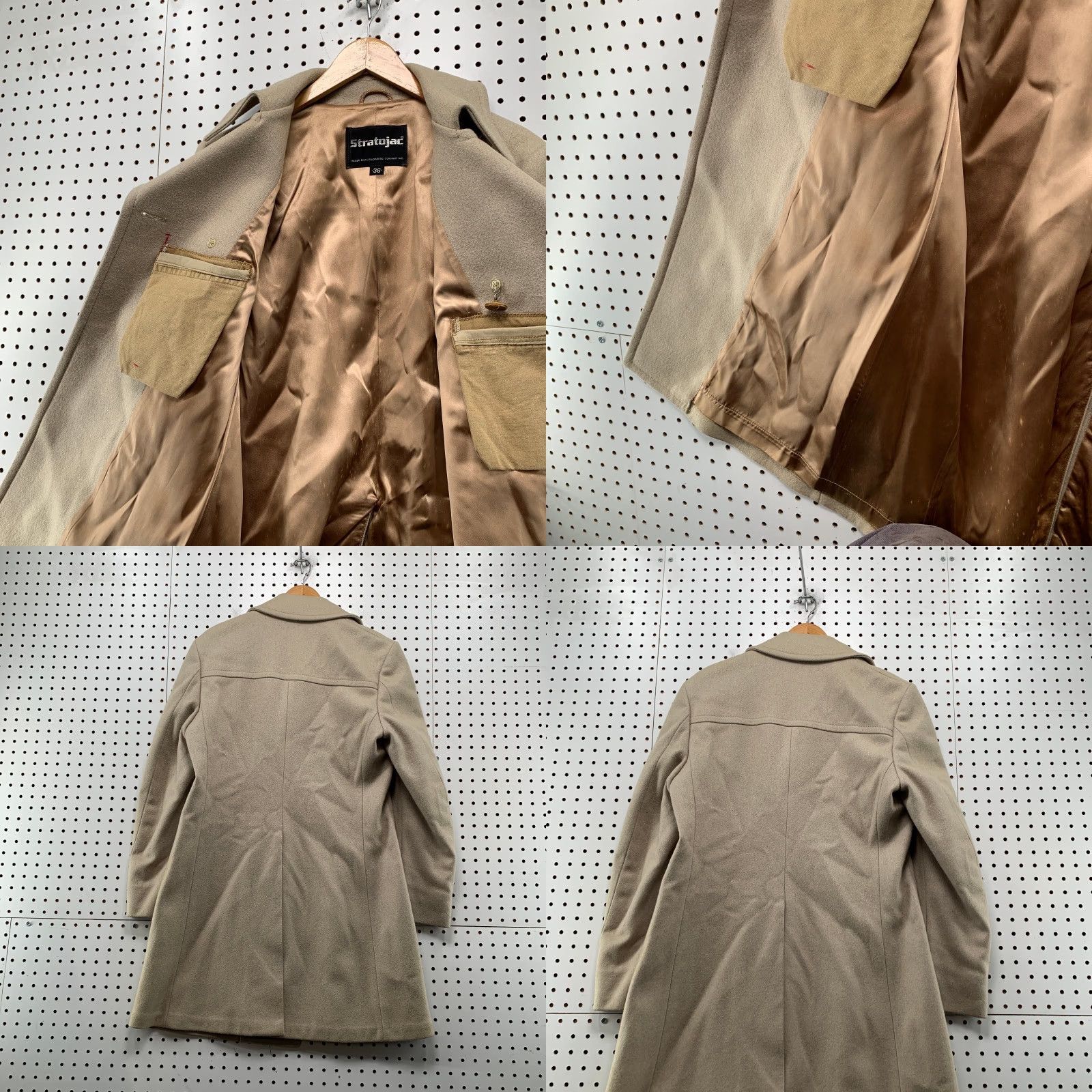 Doublet Vintage Stratojac Wool Double Breasted Coat Mens 36 Beige Military Pea Coat Size US XXS / EU 40 - 10 Thumbnail