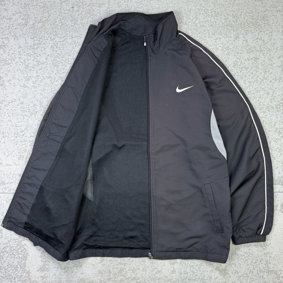 Nike × Vintage 💥Nike Swoosh Vintage Y2K Drill Jacket Size US L / EU 52-54 / 3 - 5 Thumbnail