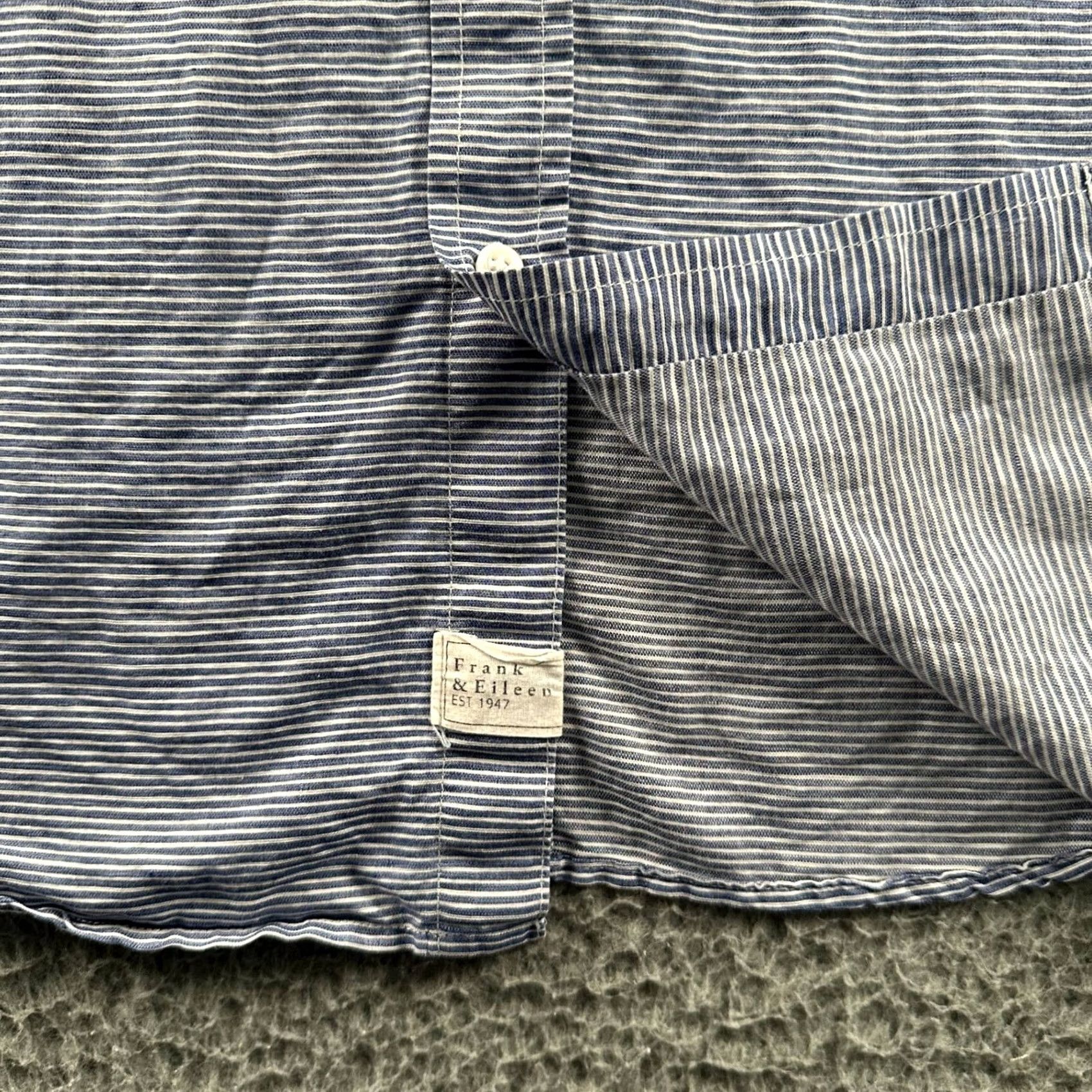 Frank & Eileen Frank & Eileen Shirt Mens L Blue White Stripe Long Sleeve Button Cotton Casual Size US L / EU 52-54 / 3 - 3 Thumbnail