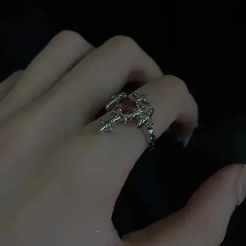 Handmade × Jewelry Spiral Cross Star Ring Size ONE SIZE - 1 Thumbnail