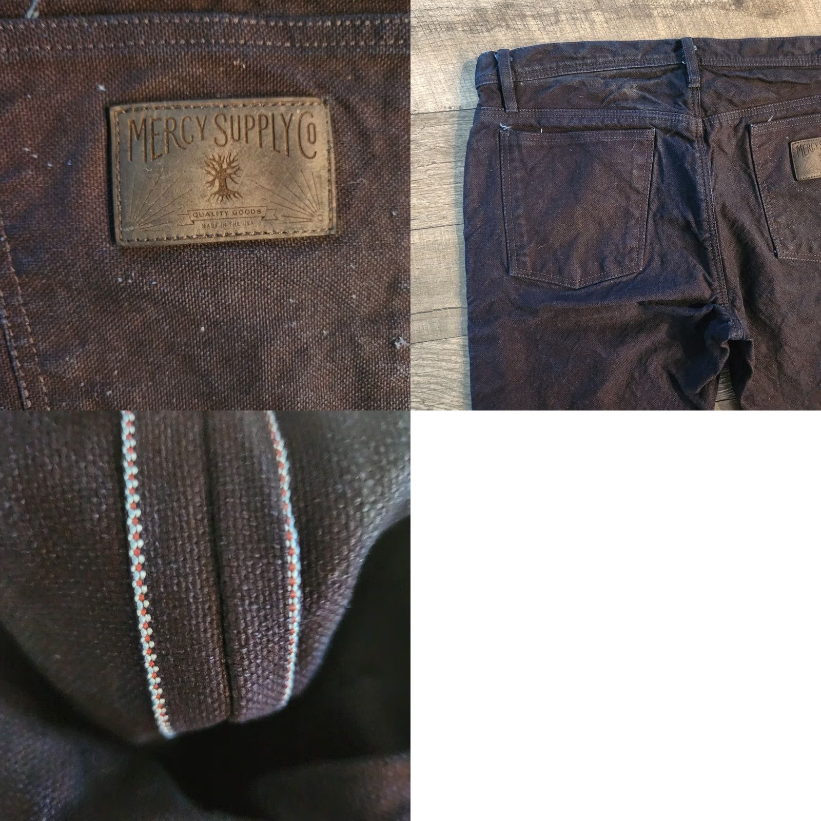 Vintage Mercy Supply Co Jeans Mens 38x33 Dark Blue Straight Heavy Weight Selvedge Denim Jeans Mens 38x33 Dark Blue Straight Heavy Weight Selvedge Denim Size US 38 / EU 54 - 9 Thumbnail