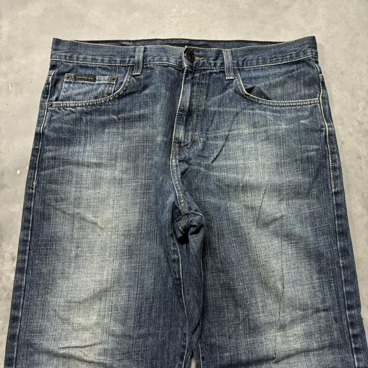 Calvin Klein × Vintage Crazy Vintage Y2K/2000s Grunge Faded Dark Wash Calvin Klein Denim Jeans! Size US 34 / EU 50 - 5 Thumbnail