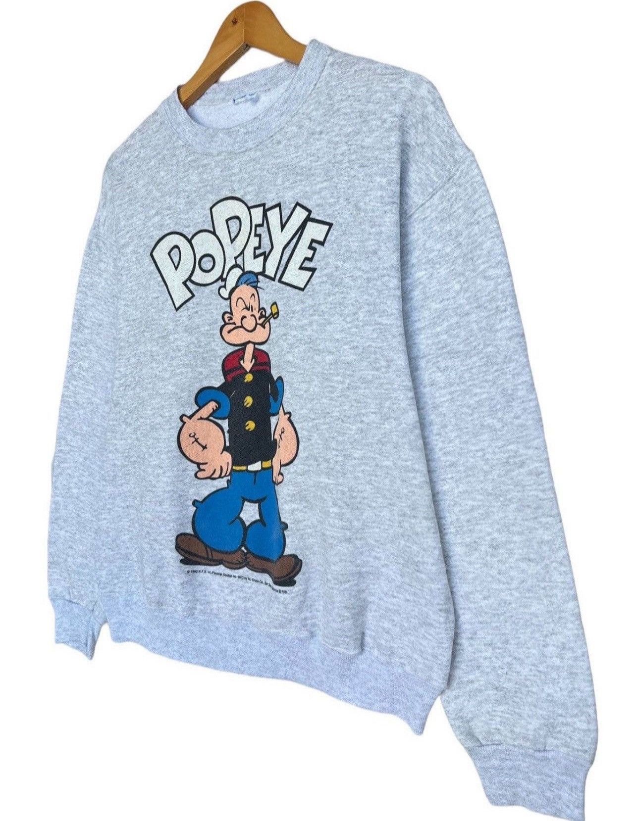 Cartoon Network × Vintage Vintage 90s Popeye Sweater Popeye Crewneck Popeye Sweatshirt Size US L / EU 52-54 / 3 - 5 Thumbnail