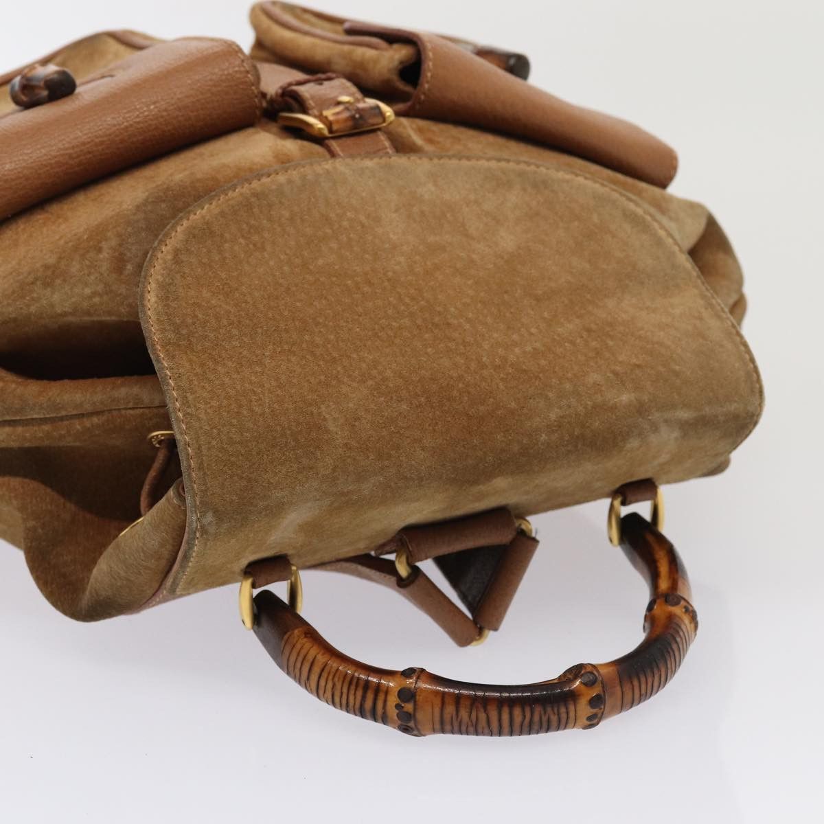 Gucci GUCCI Bamboo Shoulder Bag Suede Brown Gold 003 2058 003 2058 Size ONE SIZE - 6 Thumbnail