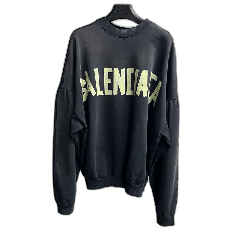 Balenciaga Balenciaga Black Logo Print Long Sleeve Sweatshirt Size US S / EU 44-46 / 1 - 1 Thumbnail