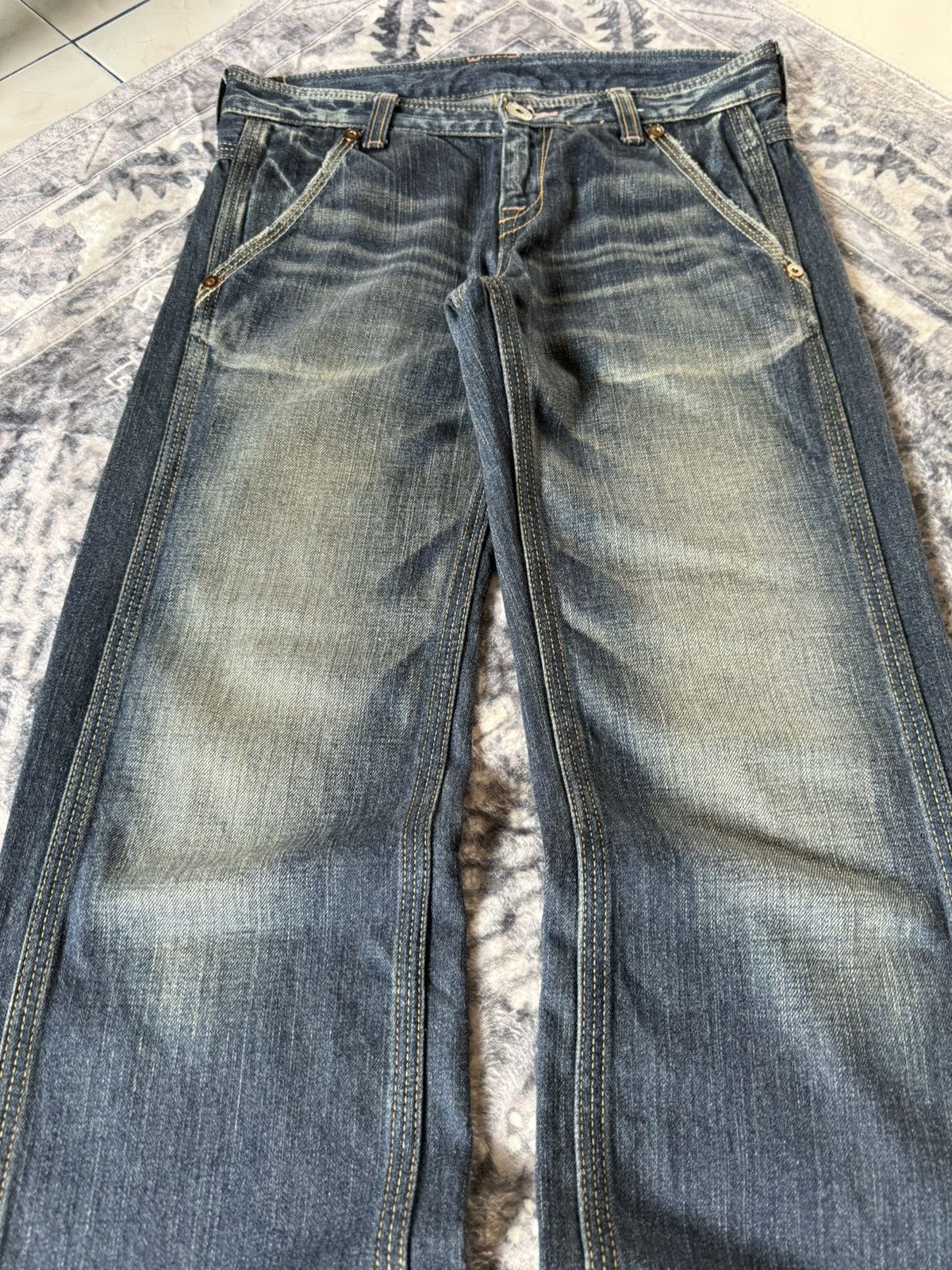 Japanese Brand JohnBull Japan Carpenter Wide Leg Flared Jeans Size US 29 - 6 Thumbnail