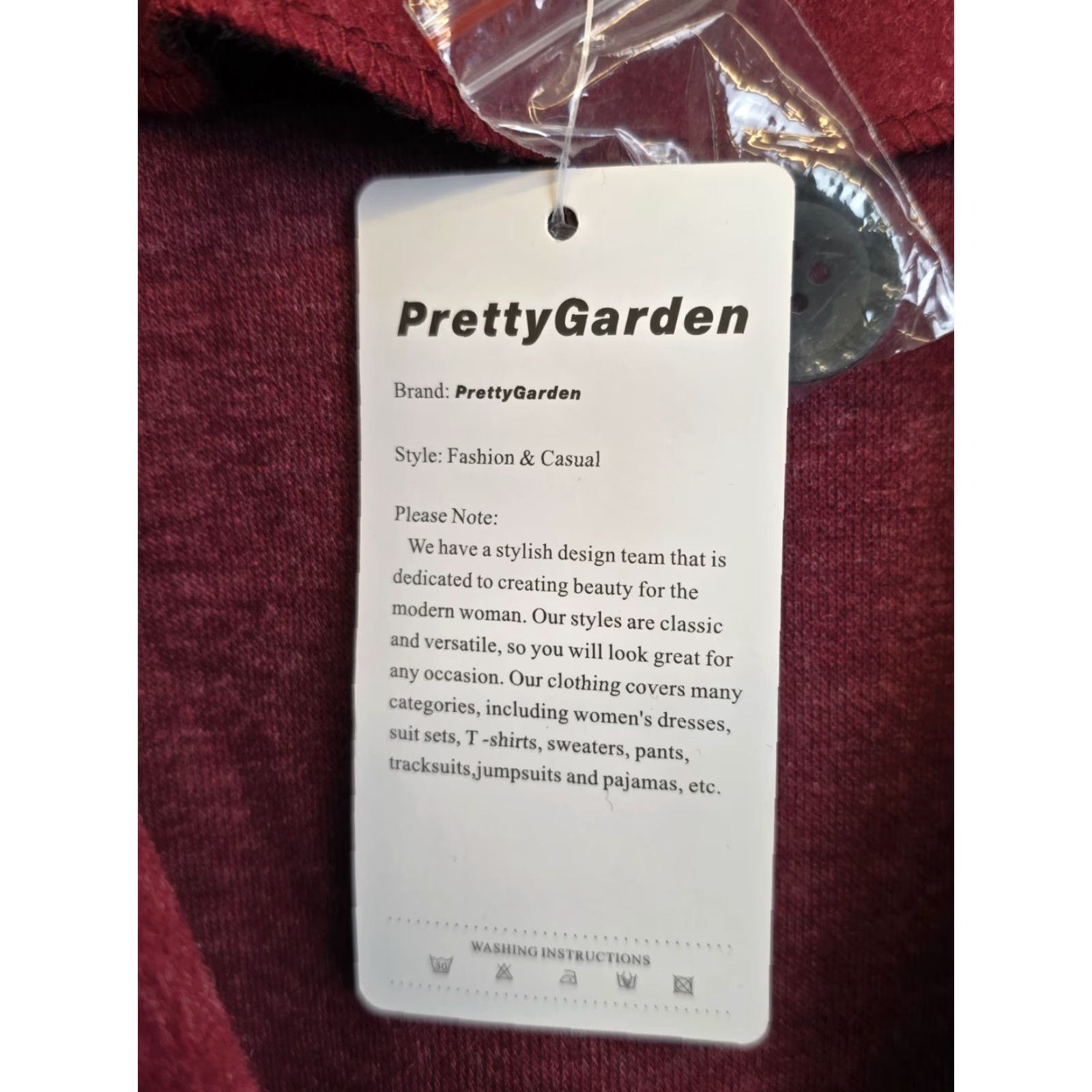 Vintage PrettyGarden NWT Women’s Tweed Vest Jacket Sleeveless Burgundy Size S - Belted Pocket Vest, Casual, Fall, Spring, Winter - Regular Women Size S / US 4 / IT 40 - 3 Thumbnail