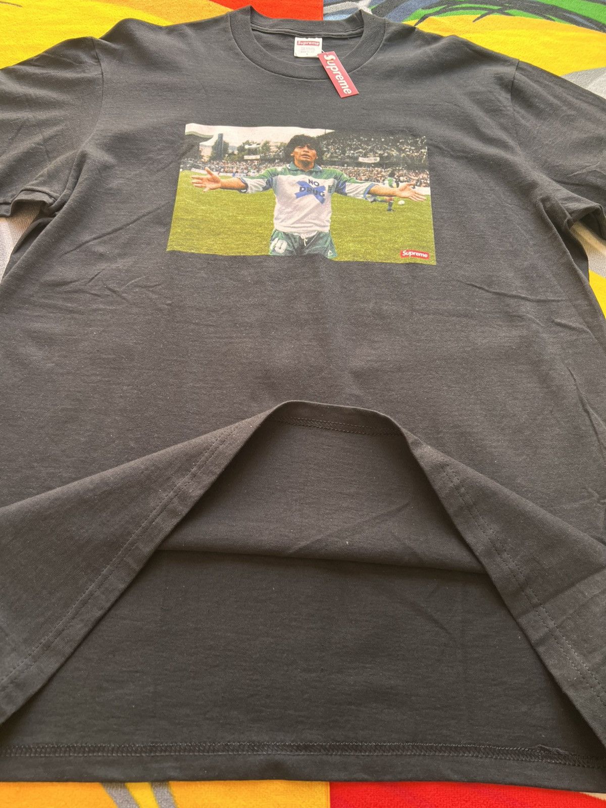 Supreme L Supreme Maradona Tee black T-shirt football diego no drugs Size US L / EU 52-54 / 3 - 10 Thumbnail