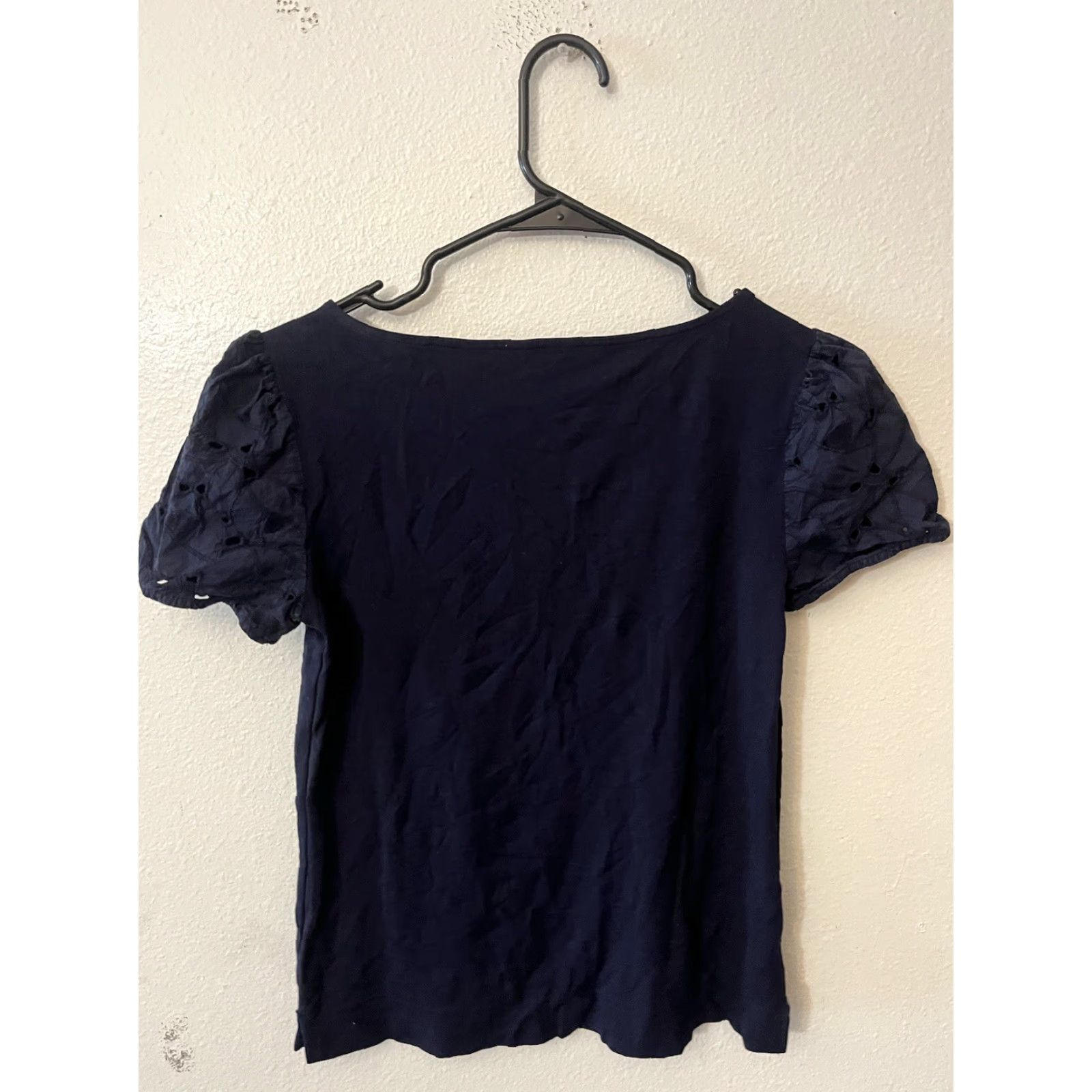 Ann Taylor Ann Taylor Shirt XS Blue Short Sleeve Boat Neck Cotton Womens Regular Size XS Size XS / US 0-2 / IT 36-38 - 3 Thumbnail