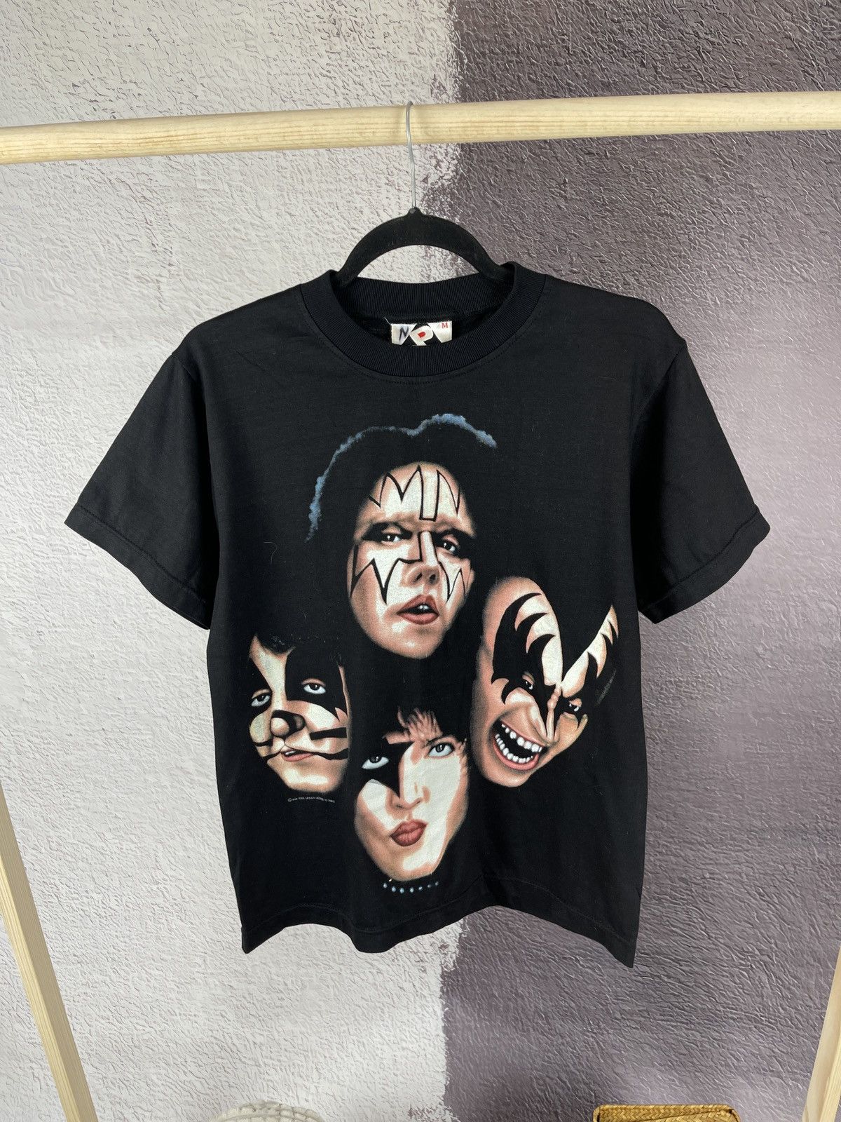 image of Band Tees x Kiss Band Vintage Kiss 1996 Merch T-Shirt Double Side Alive Pimpo in Black (Size Small)