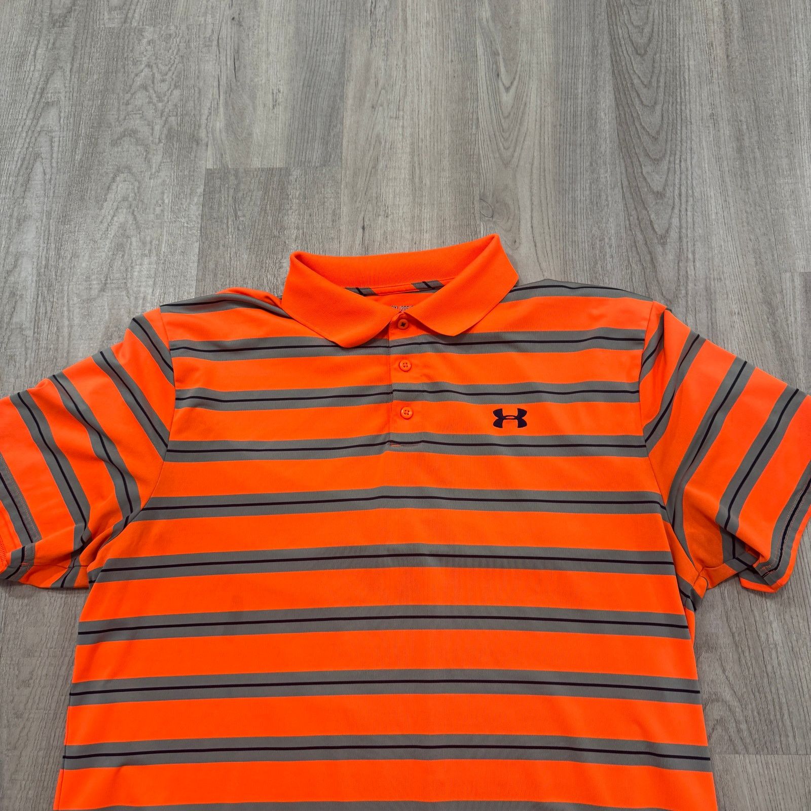 Under Armour Under Armour Polo Shirt Men's 2XL XXL Orange Striped Size US XXL / EU 58 / 5 - 3 Thumbnail