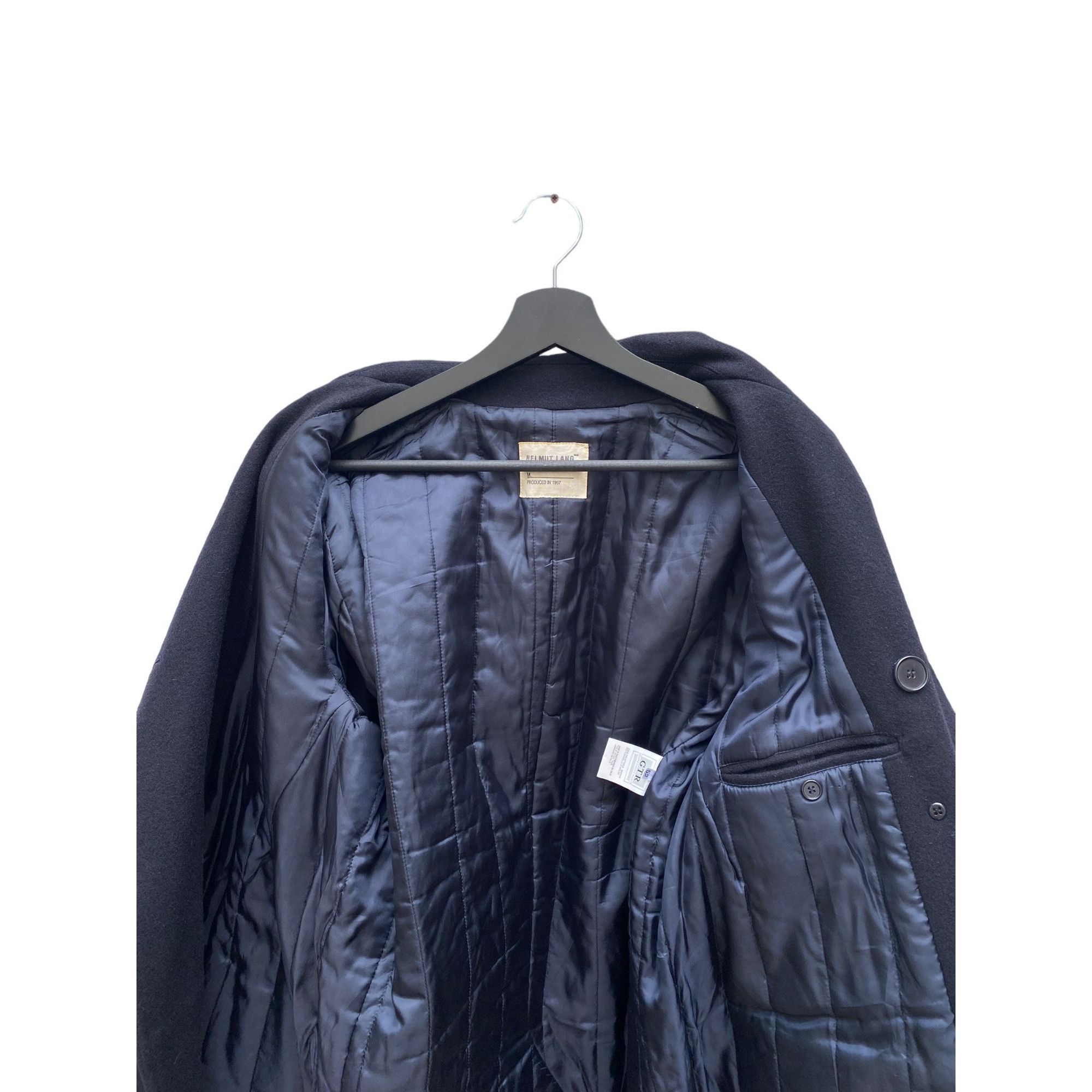 Helmut Lang 1997 Navy Wool Double Breasted Coat Size US M / EU 48-50 / 2 - 4 Thumbnail