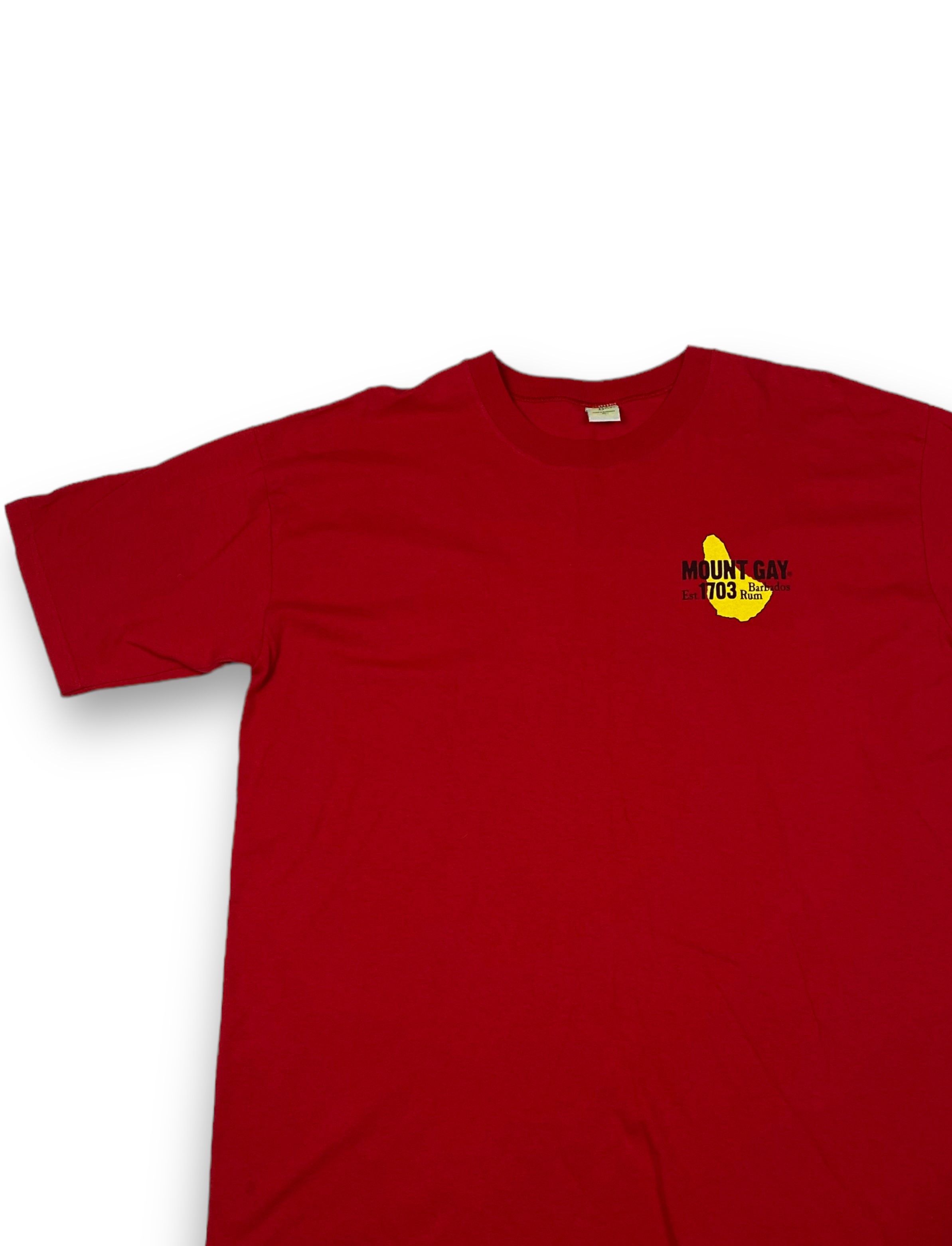 Vintage Vintage MOUNT GAY Barbados Red Big Logo T-Shirt M642 Size US XL / EU 56 / 4 - 4 Thumbnail