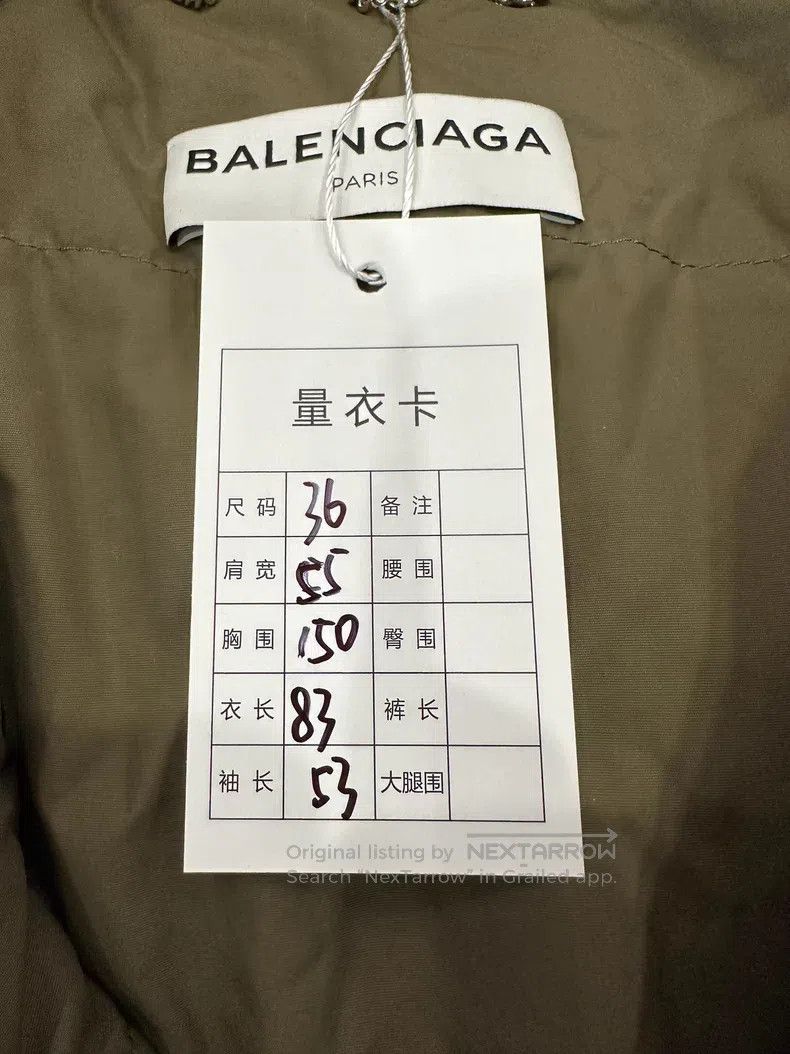 Balenciaga Balenciaga Military Green Duck Down Women's Down Jacket Size XS / US 0-2 / IT 36-38 - 9 Thumbnail