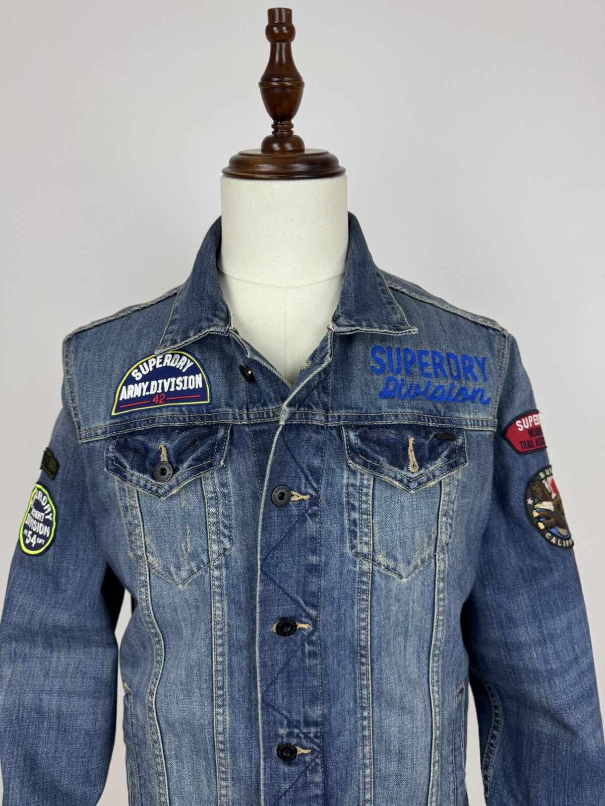 Superdry Superdry Army Division Denim Jacket biker motorcycle JKT Size US M / EU 48-50 / 2 - 2 Thumbnail